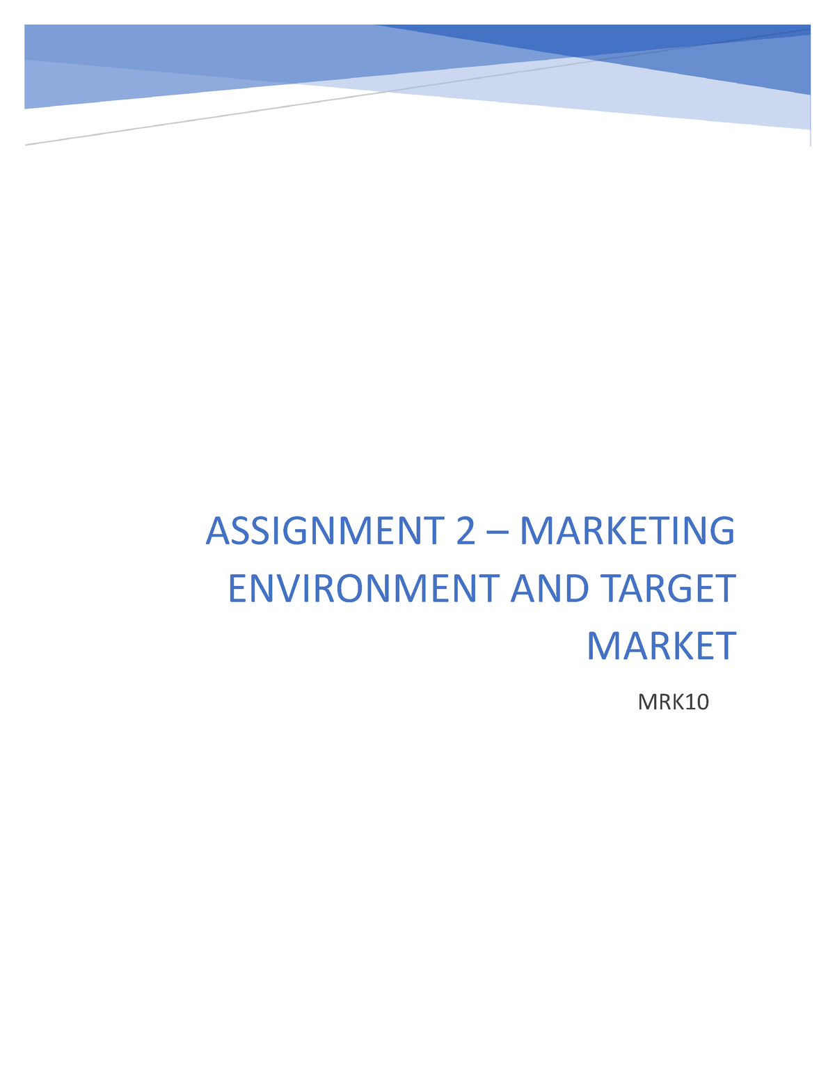 assignment marketing 2