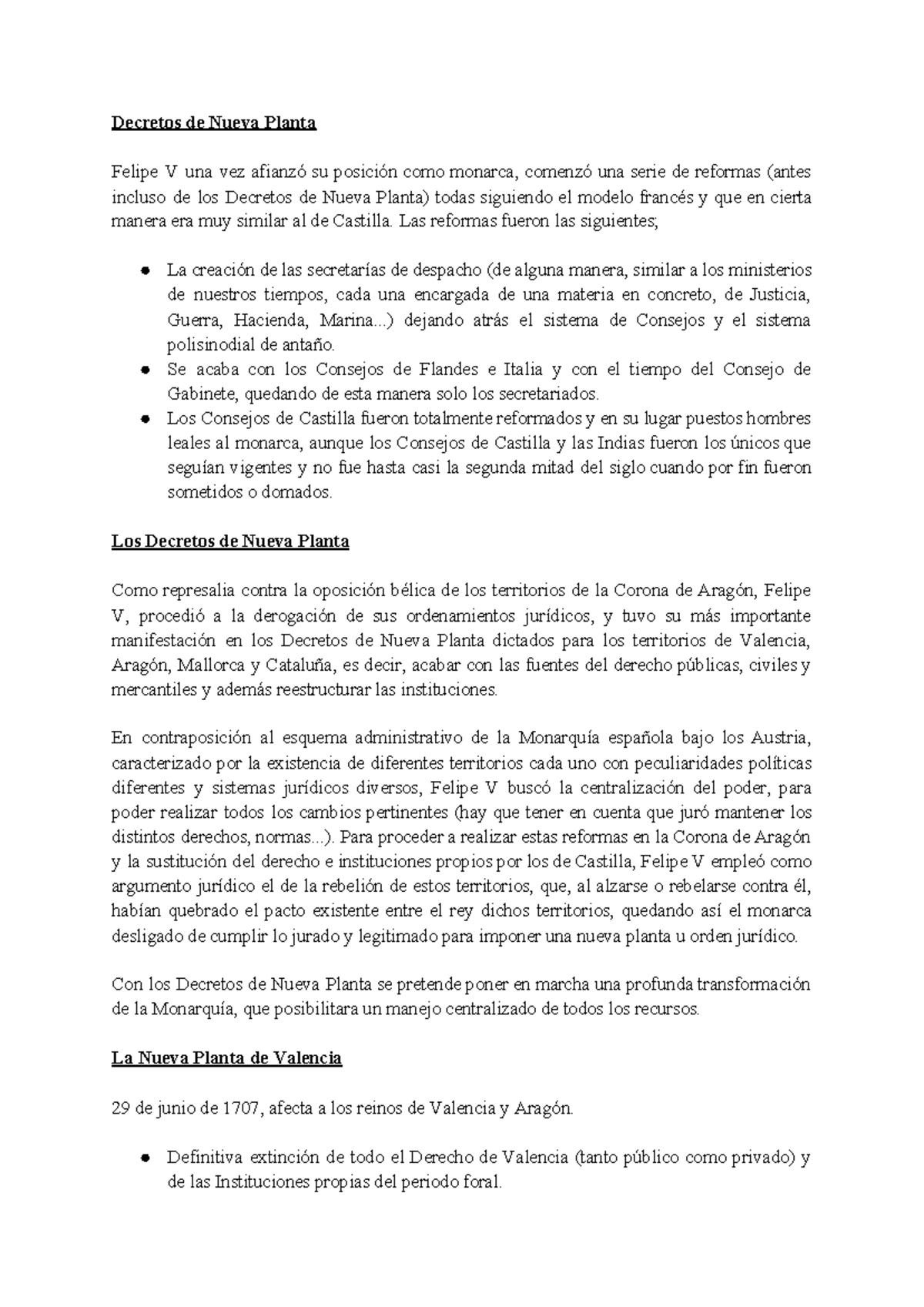 Decretos de nueva planta Decretos de Nueva Planta Felipe V una vez