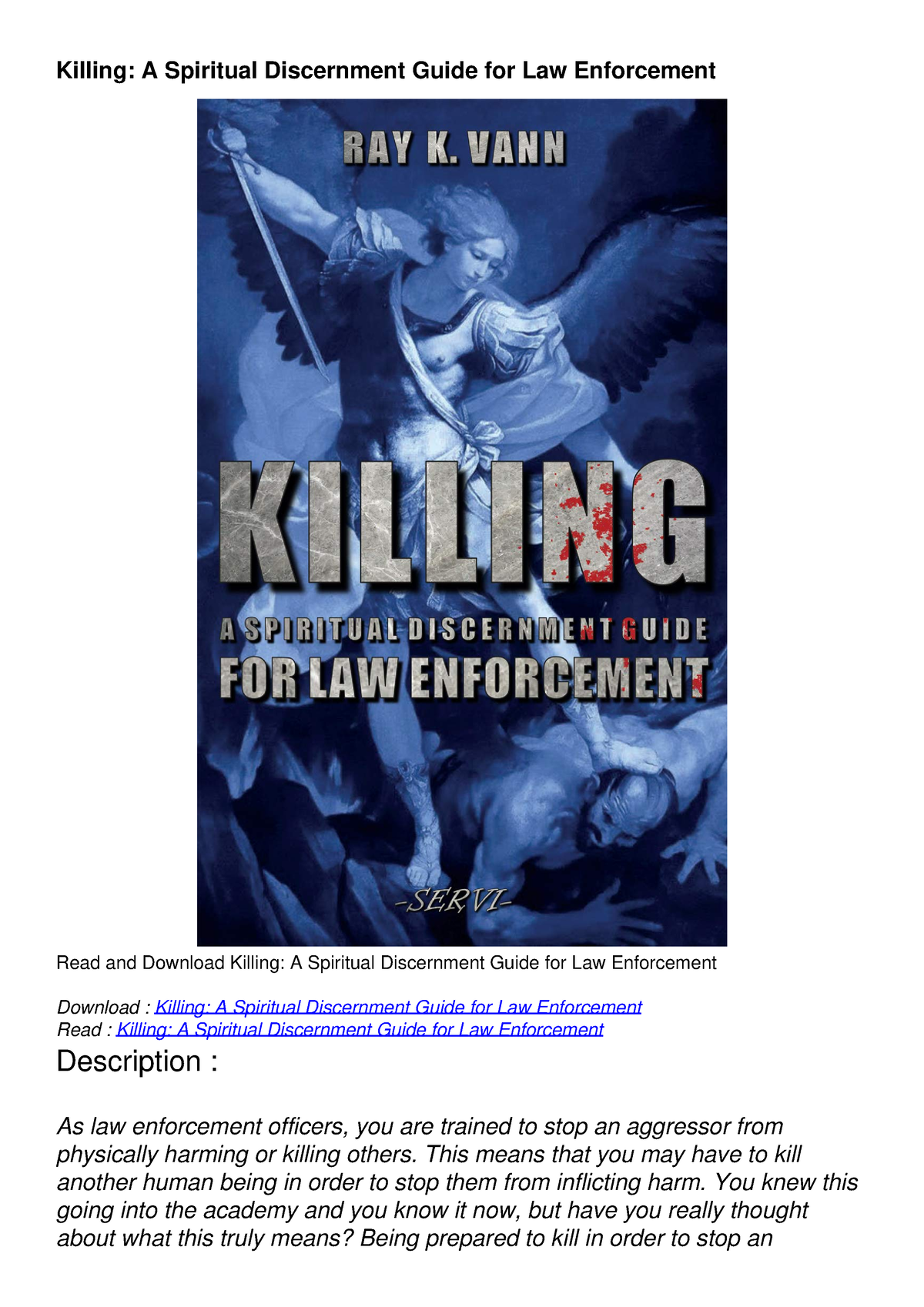 ebook-killing-a-spiritual-discernment-guide-for-law-enforcement