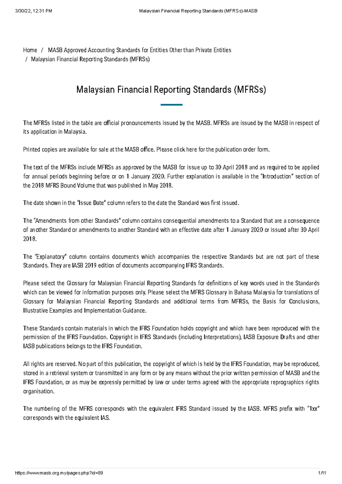 Malaysian Financial Reporting Standards Malaysian Financial Reporting Standards (MFRSs)-MASB - Home / MASB