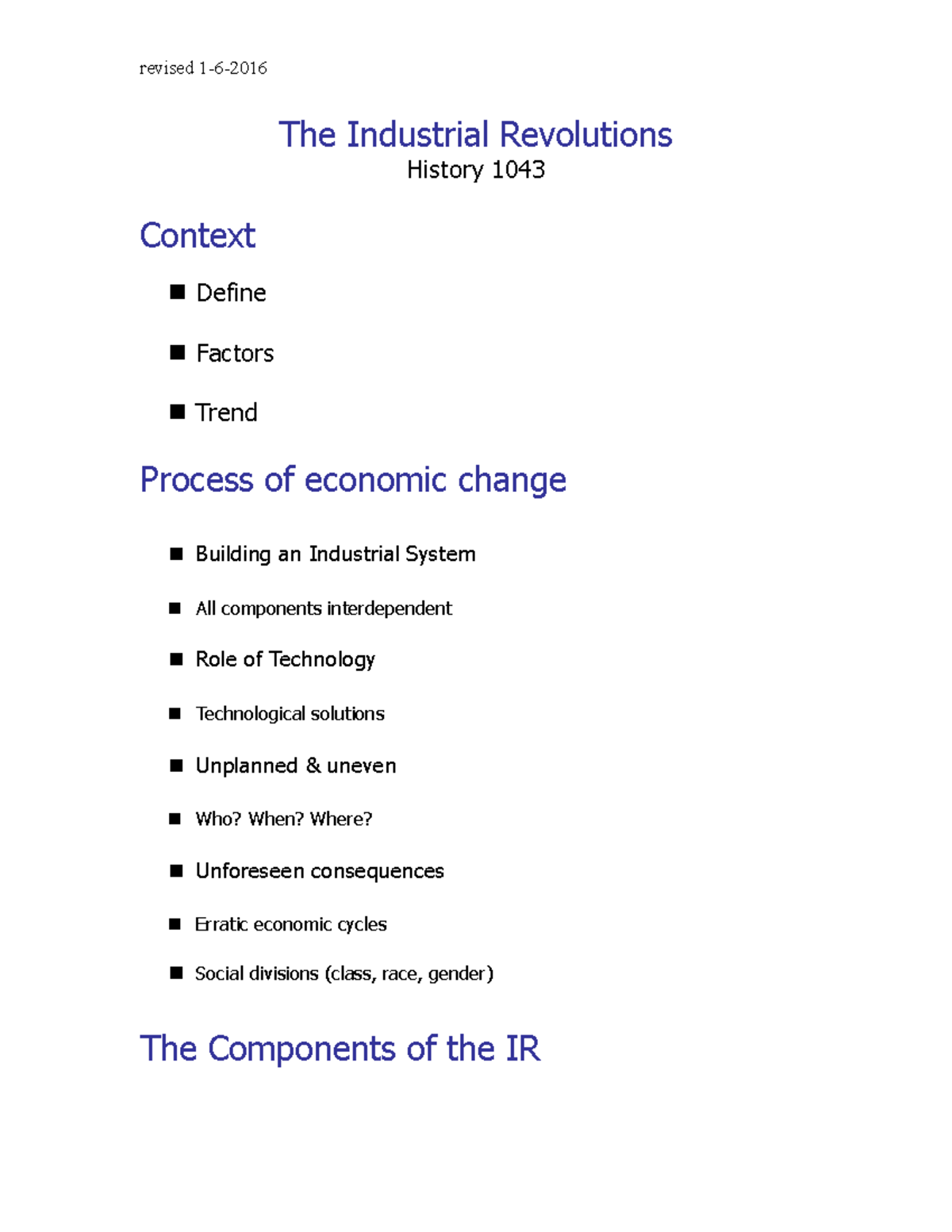 The Industrial Revolutions revised 162016 The Industrial