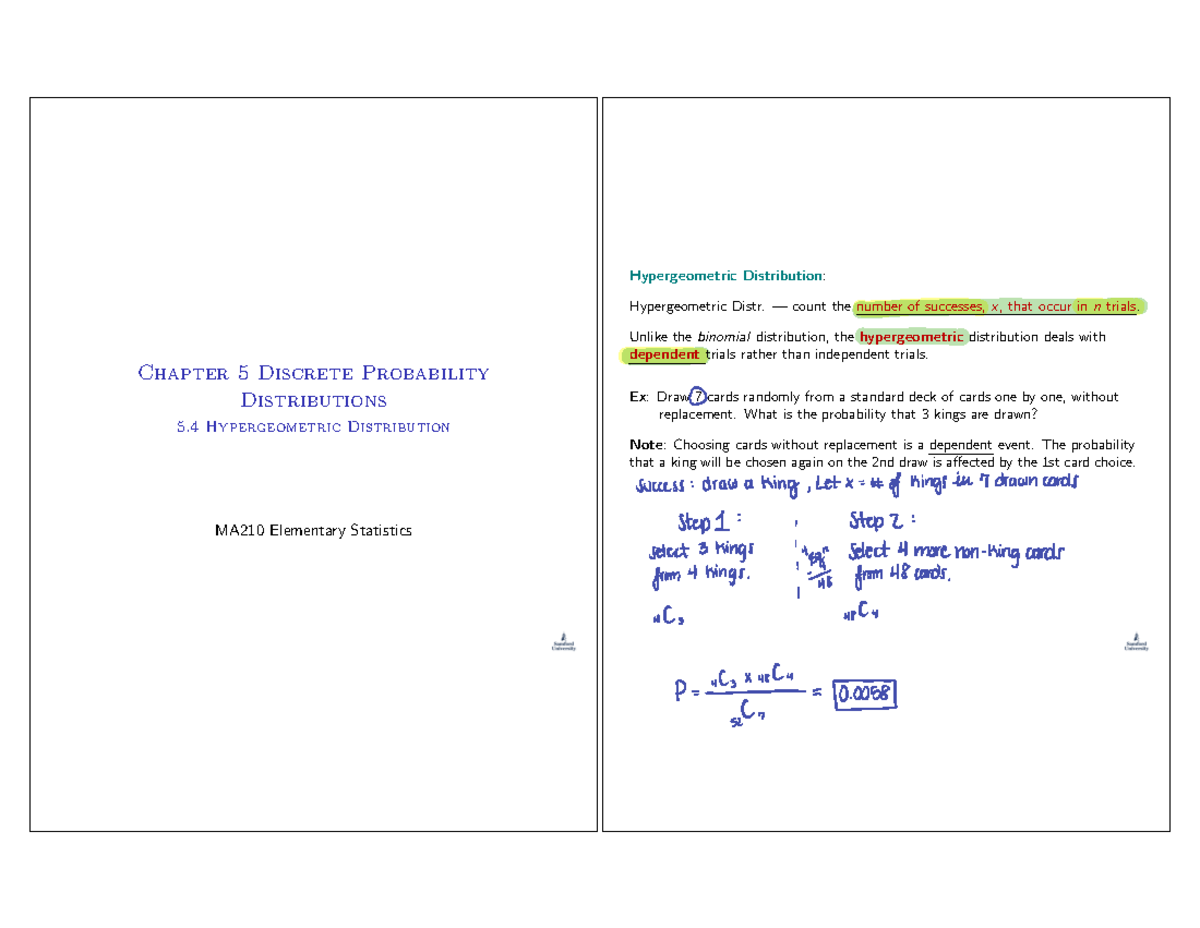 MATH 210 - 5.4 - Week 5 - Chapter 5 Discrete Probability Distributions ...