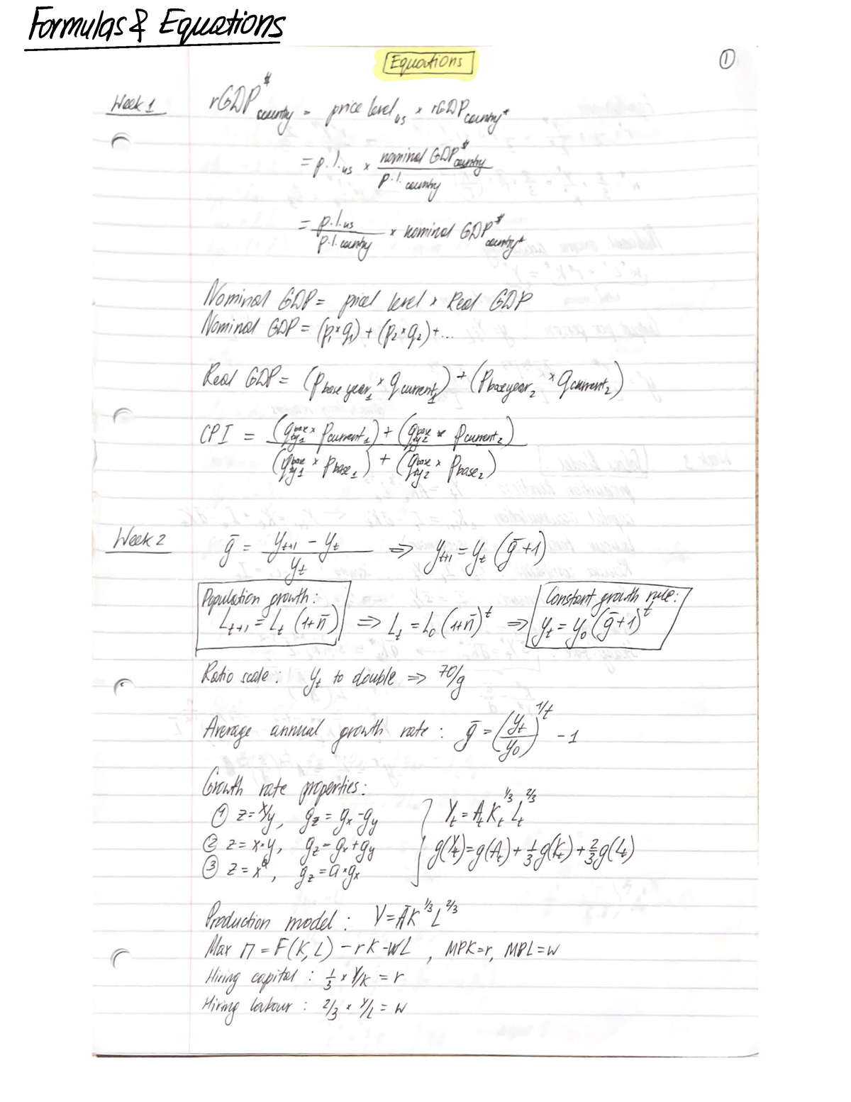 Ec1b3 Formulas Memorise - EC1B3 - Formulas Equations - Studocu