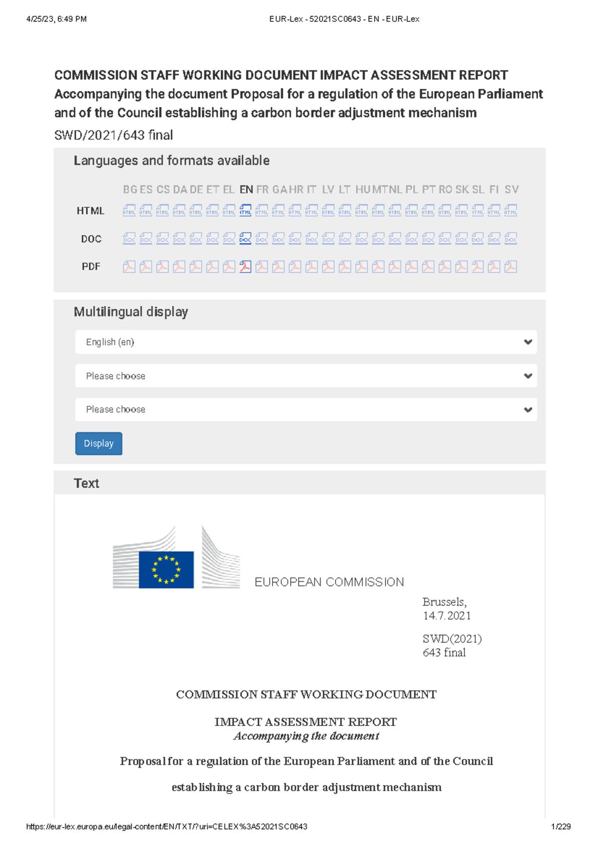 EUR-Lex - 52021 SC0643 - EN - EUR-Lex - COMMISSION STAFF WORKING ...