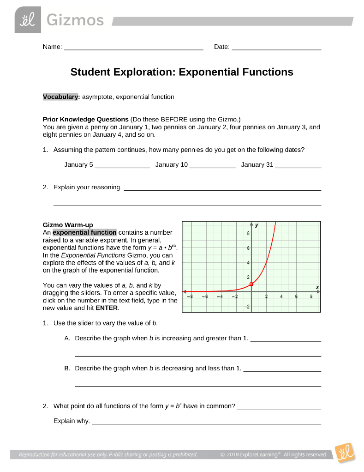 Exponential Functions Attachment Pdf Exponential Functions Student Wkst Name Date Exponential Functions Attachment Pdf Exponential Functions Student Wkst Name Date