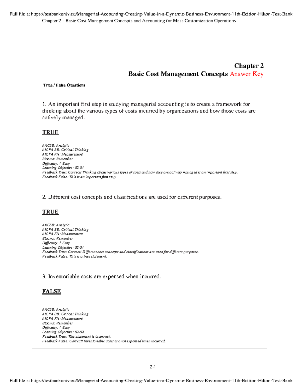 Basic Cost Management Concepts - An important first step in studying ...