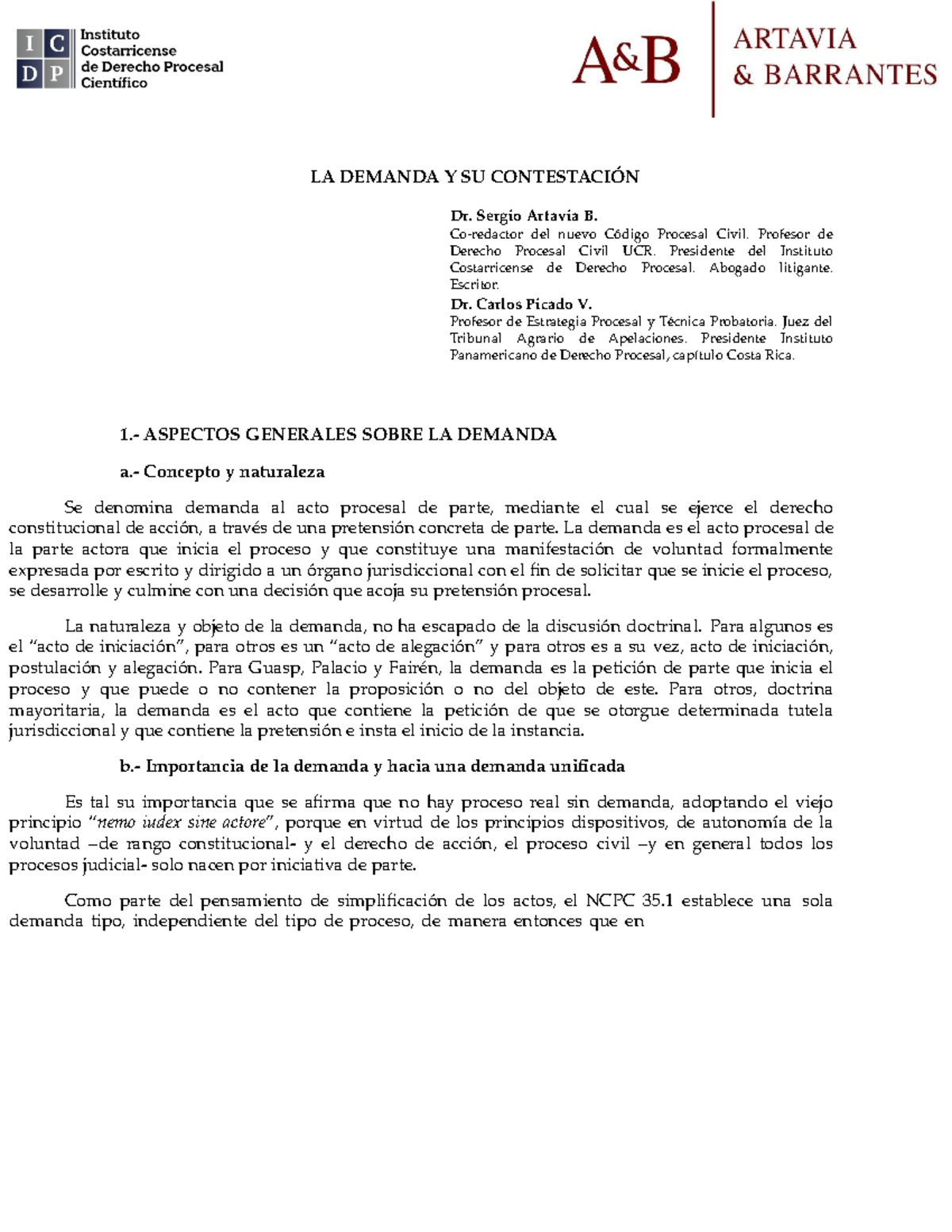 Capitulo 18 La Demanda Contestacion - LA DEMANDA Y SU CONTESTACIÓN Dr ...