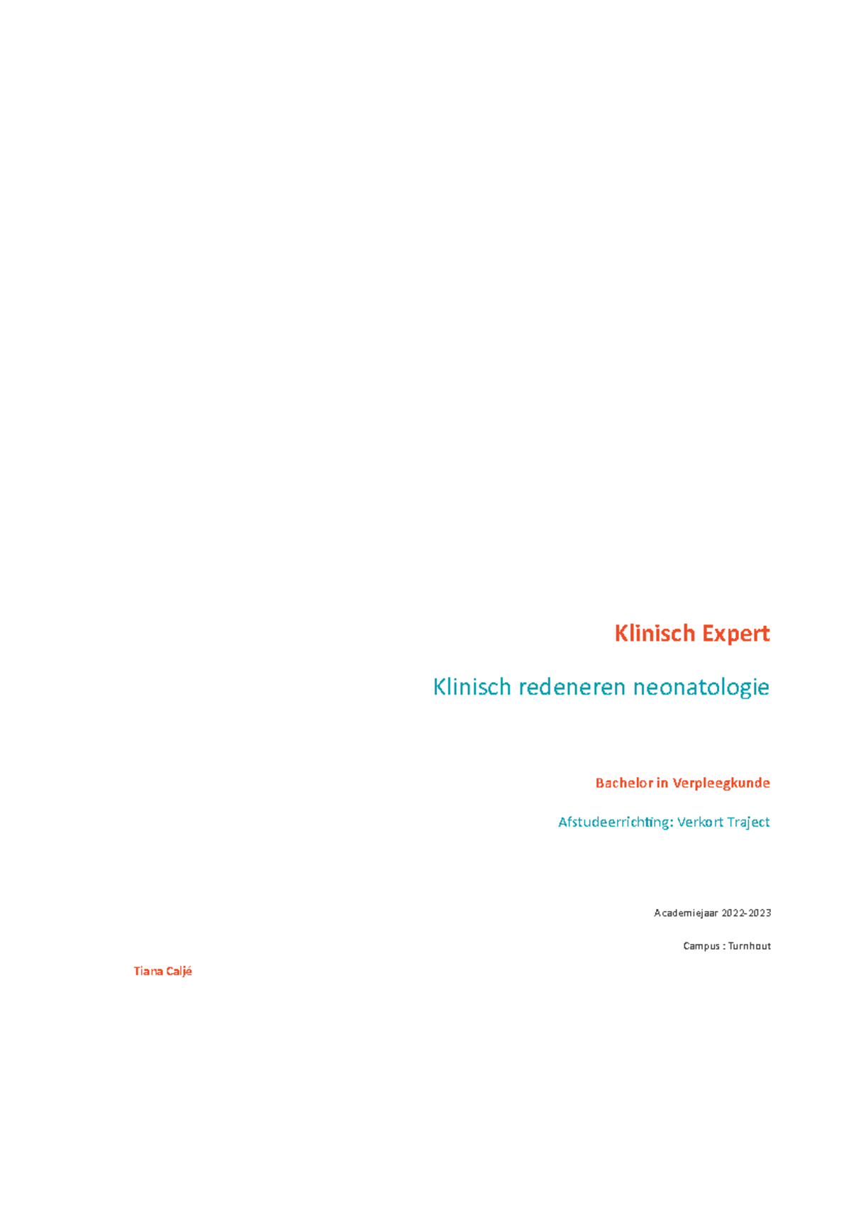 Klinisch Redeneren Neonatologie - Klinisch Expert Klinisch Redeneren ...