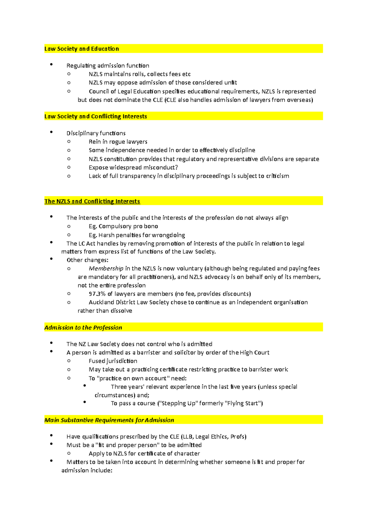 LAWS463 Exam Notes - Summary Legal Ethics - Law Society and Education ...