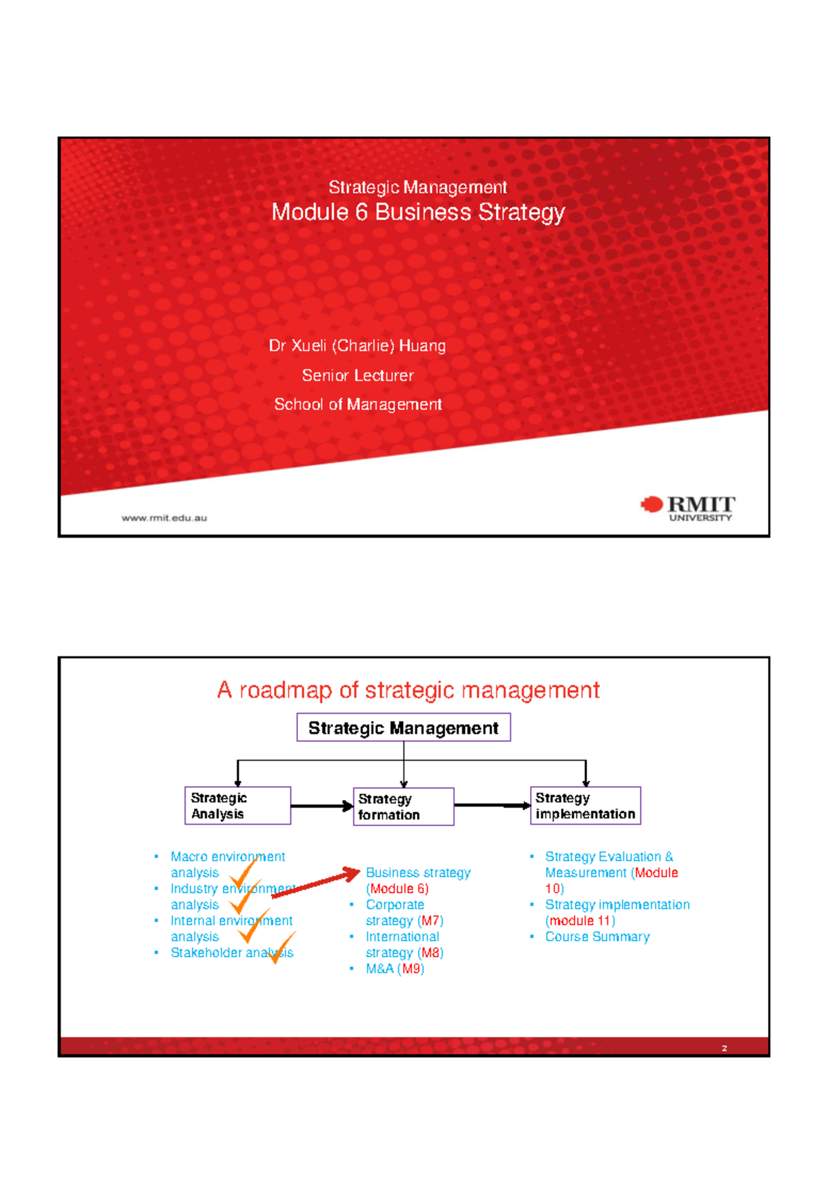 Module 6 Business Strategy - Strategic Management Module 6 Business ...