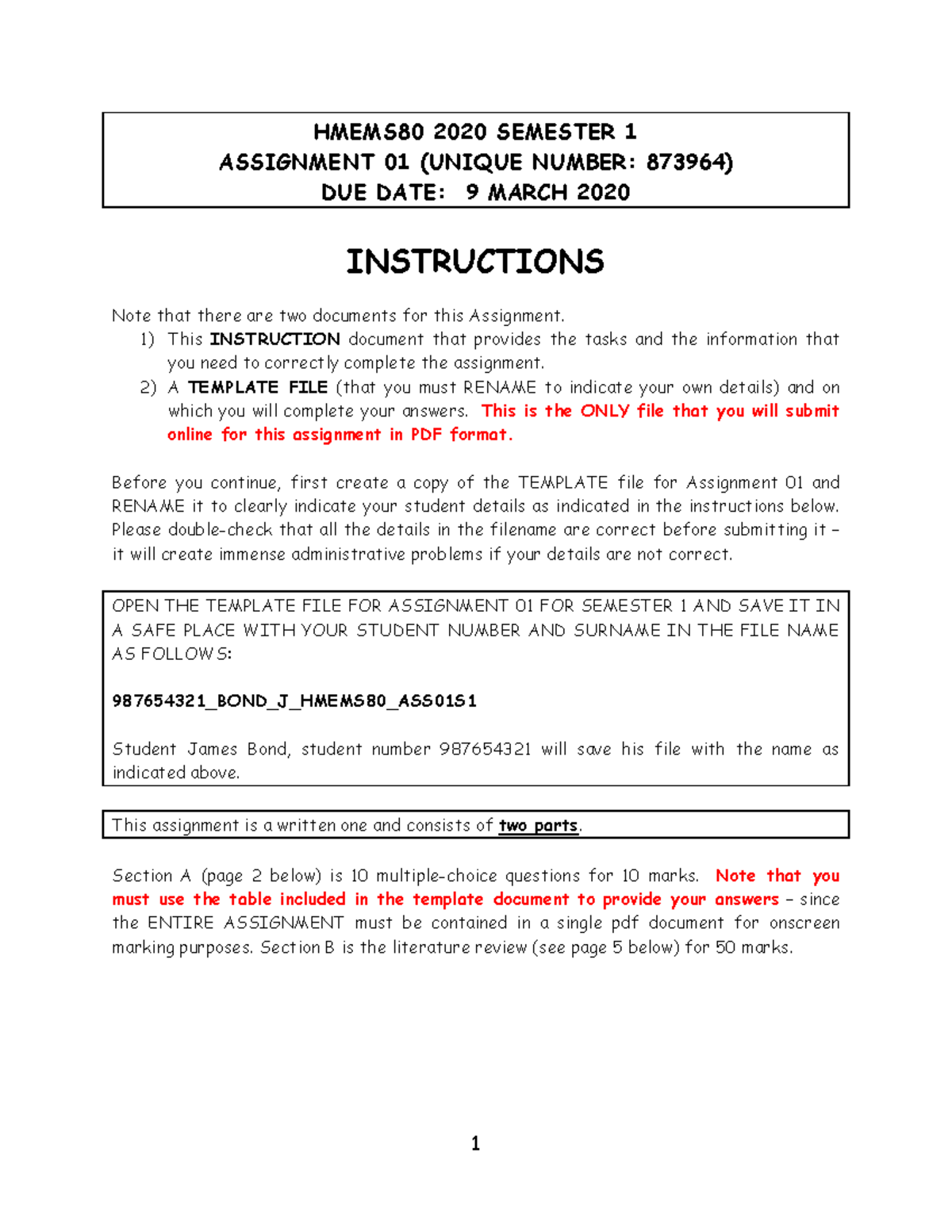 Unisa assignment date picture