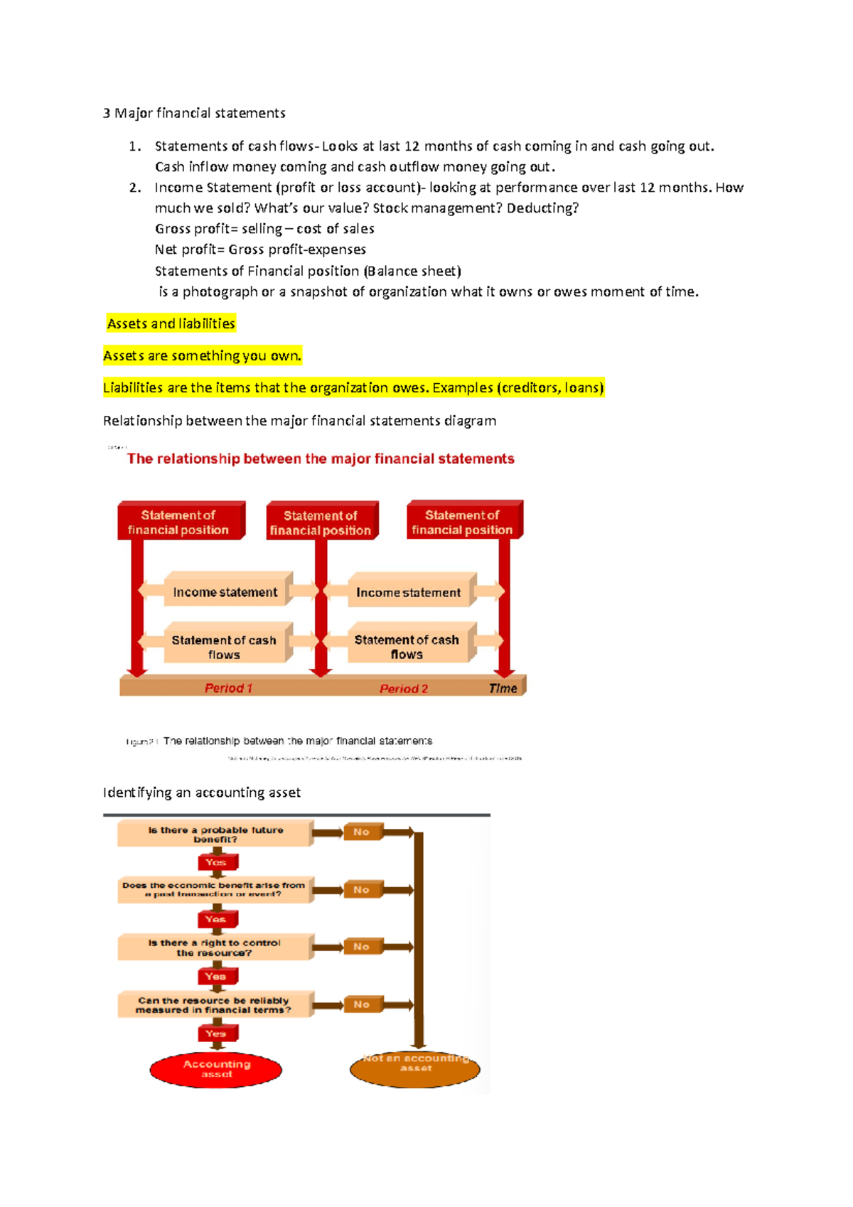 Underwater Research Specialist 3 Major financial statements 1. Statements of cash flows Looks