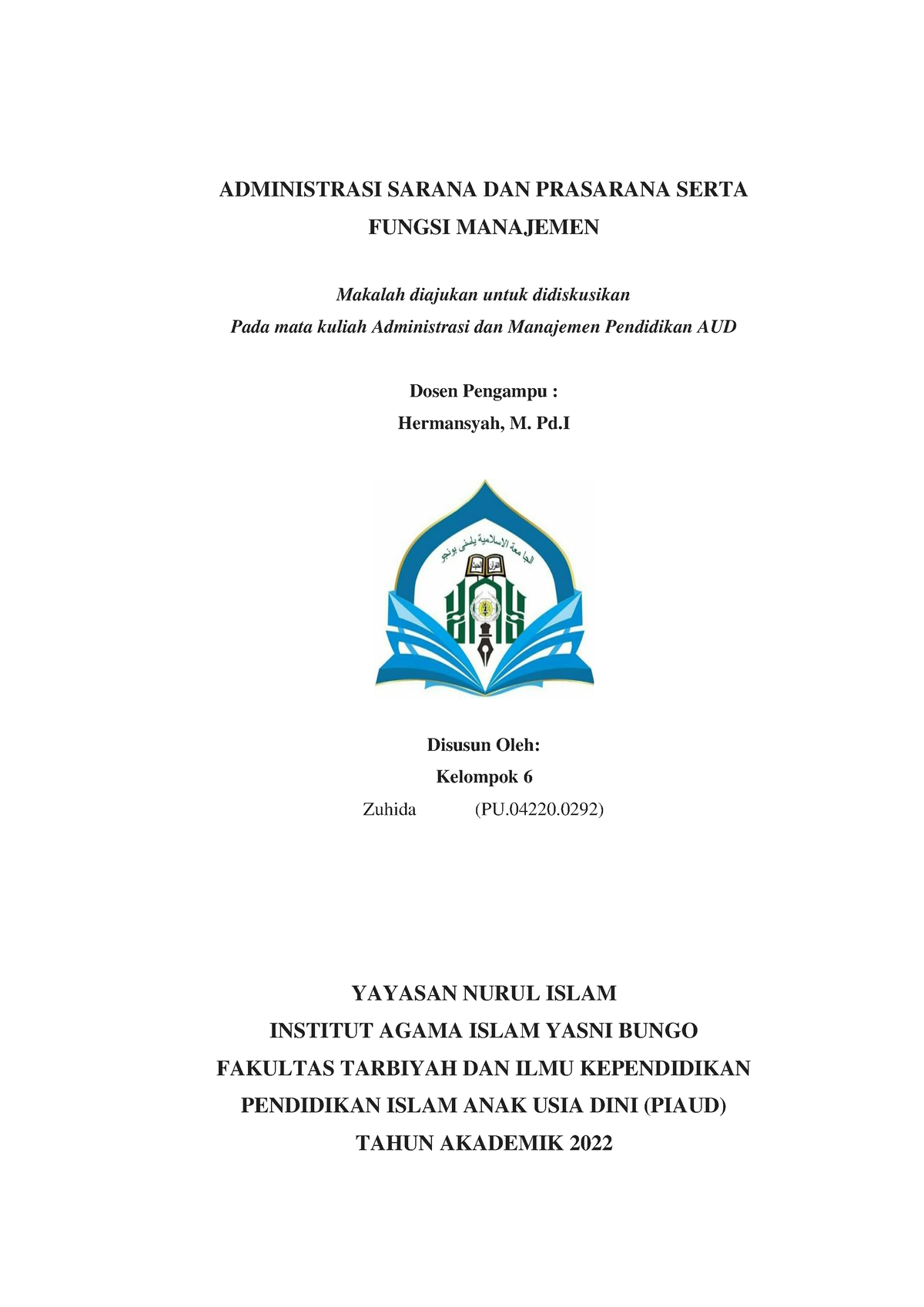 Makalah Administrasi Sarana DAN Prasarana Serta Fungsi Manajemen ...