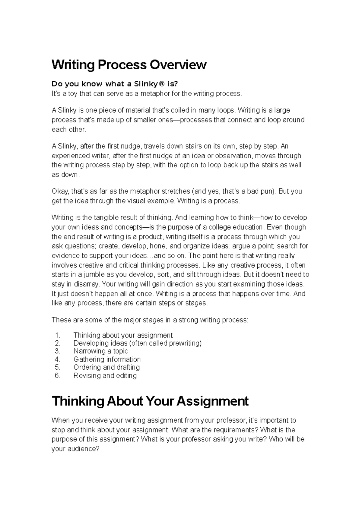 1.6 Writing Process Overview - Writing Process Overview Do you know ...
