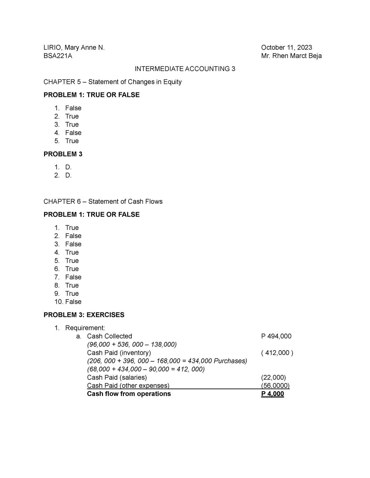 Intermediate Accounting 3 Chapter 5 And 6 2023 Book Answer Key - LIRIO ...