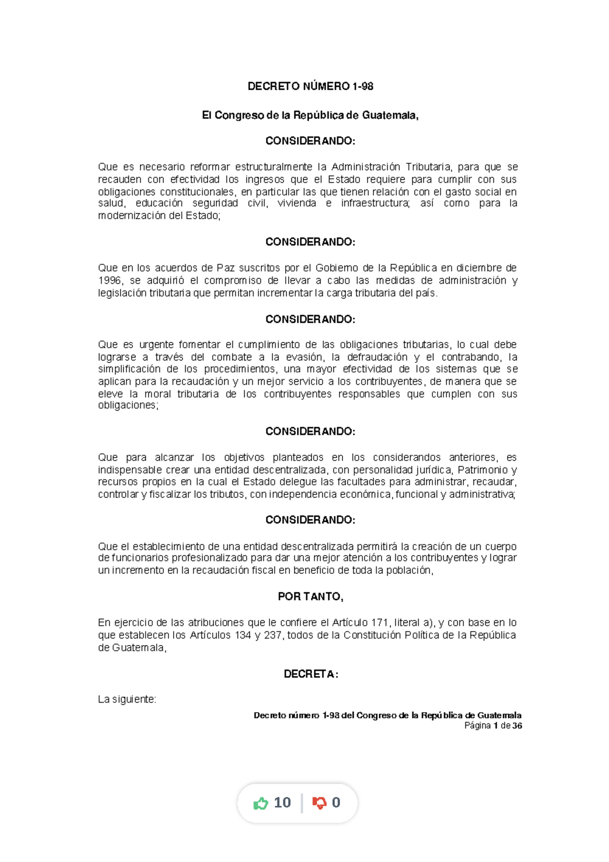 compress Decreto número 198 del