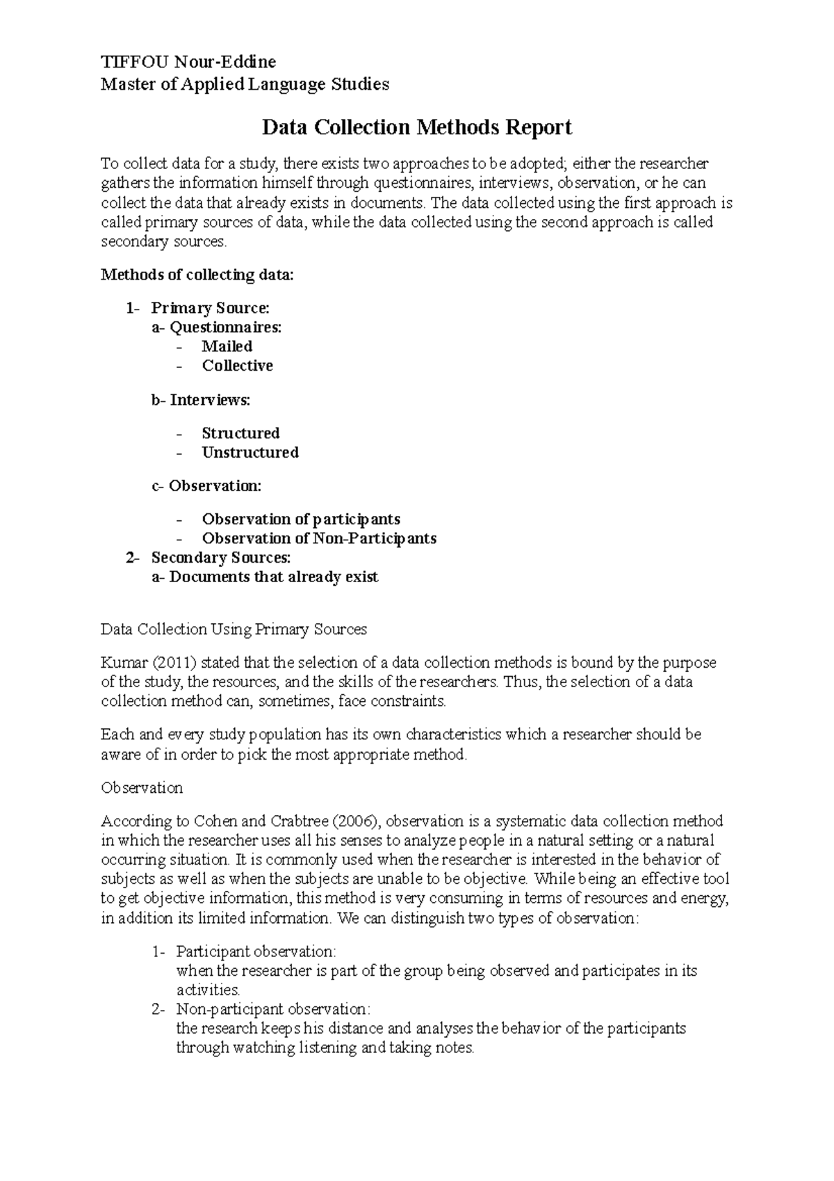 Data Collection Methods Report- Yachoulti - TIFFOU Nour-Eddine Master ...