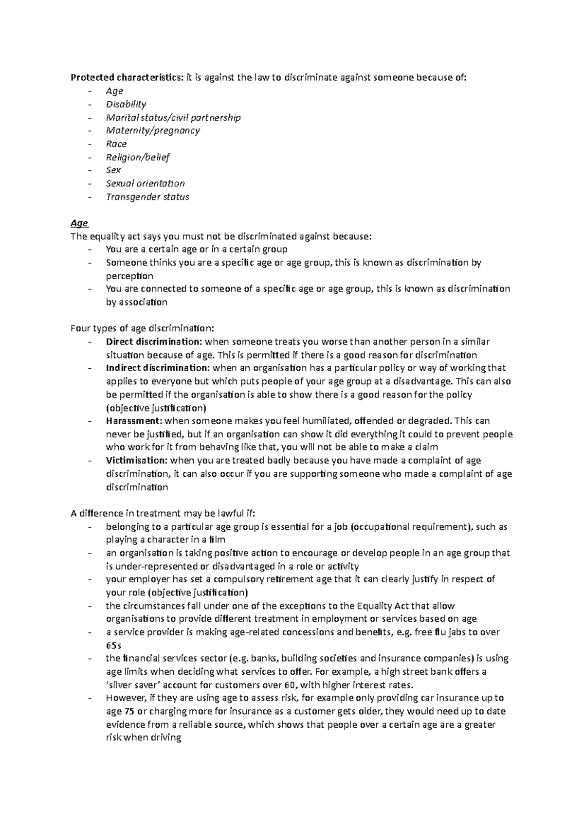 Redundancy And This Process Protected Characteristics It Is Against