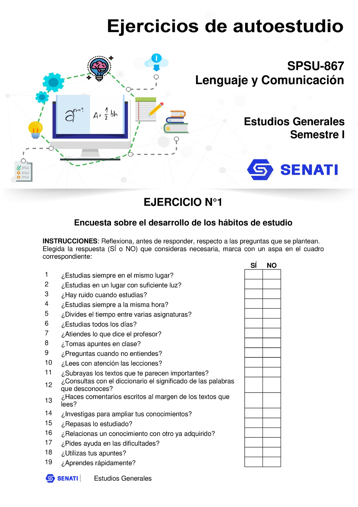 SPSU-867 Ejercicio U001 - Lenguaje Y Comunicación Estudios Generales ...