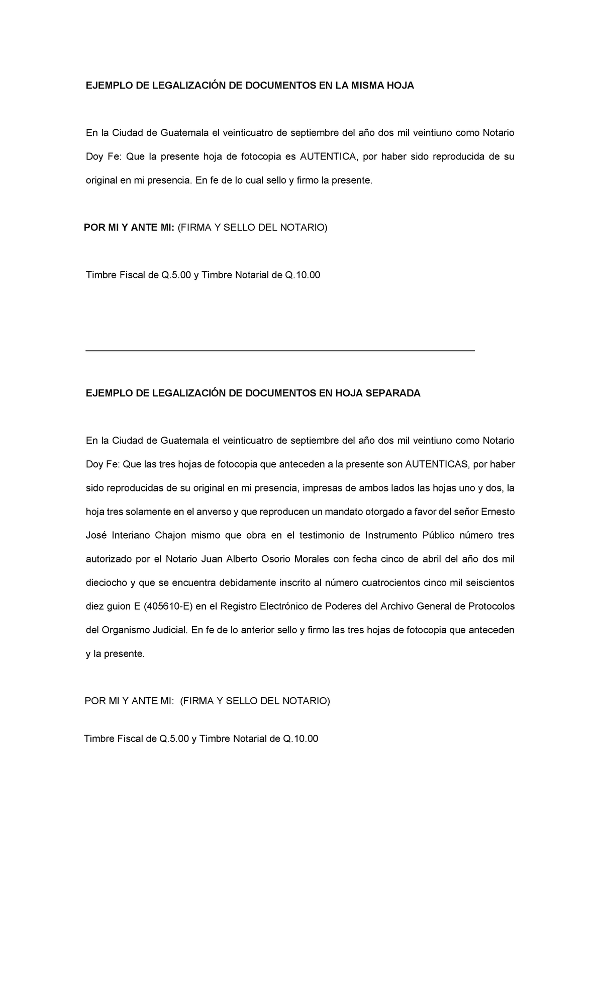 Ejemplos DE Legalizaciones Notariado Y Legalizacion De Firmas ...