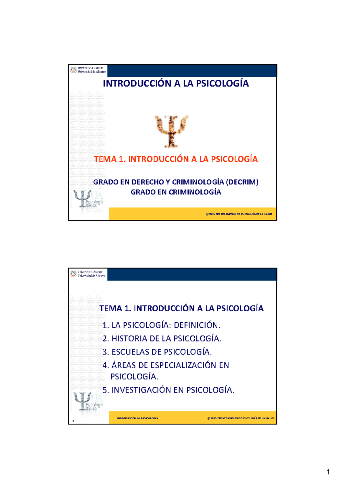 18502. Tema 1.Introduccion a la Psicología - @ 2015 DEPARTAMENTO DE ...