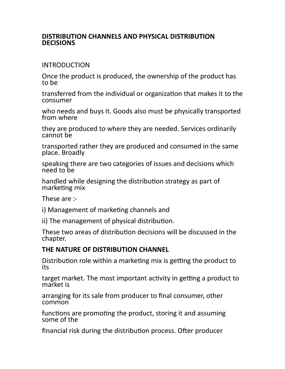 write a short essay in selecting channels of distribution