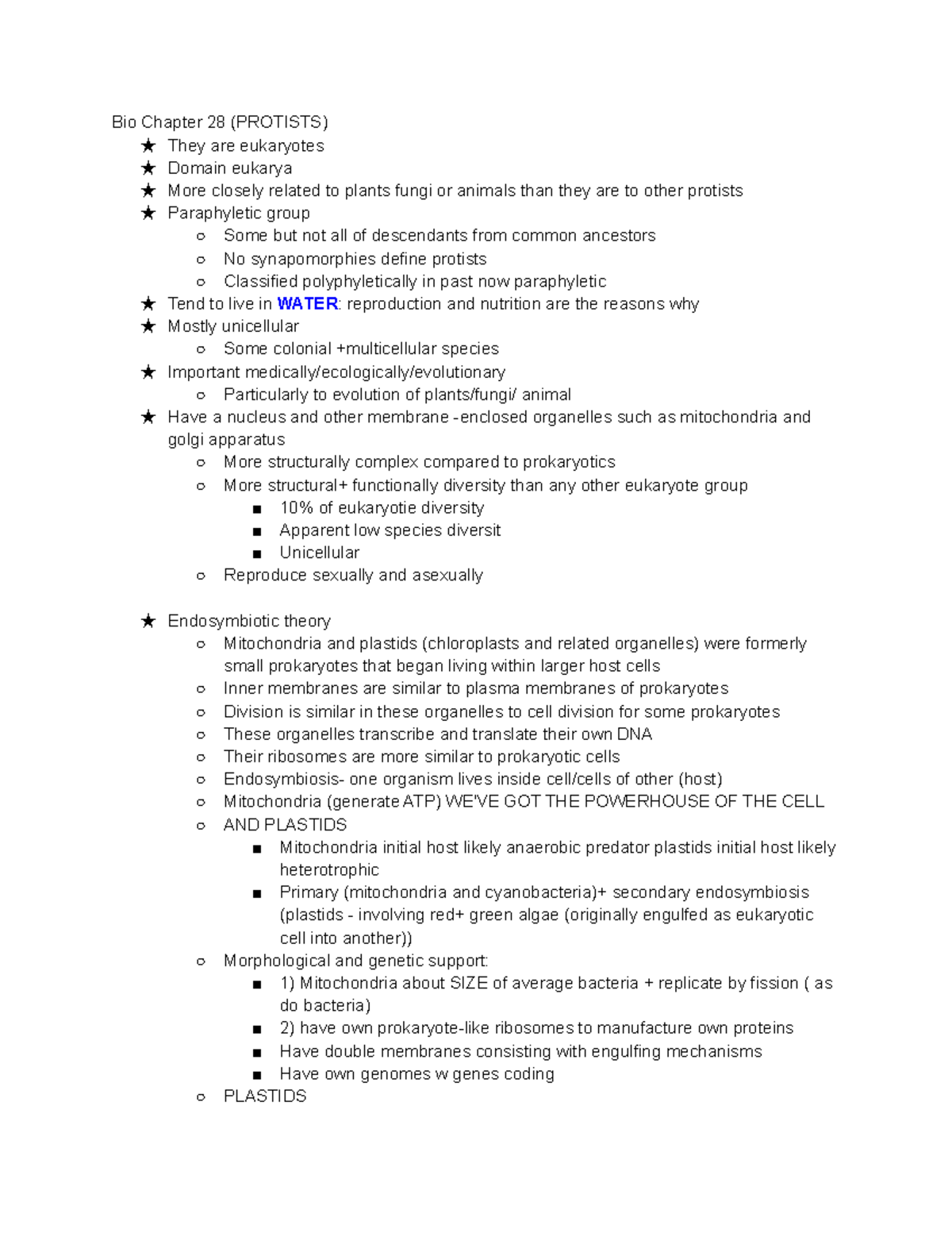 Bio Chapter 28 - Bio Chapter 28 (PROTISTS) ★ They Are Eukaryotes ...