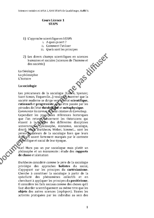 1 Cours Generalites Cours Licence 1 Staps L Approche Scientifique En Staps I A Quoi Ca Studocu