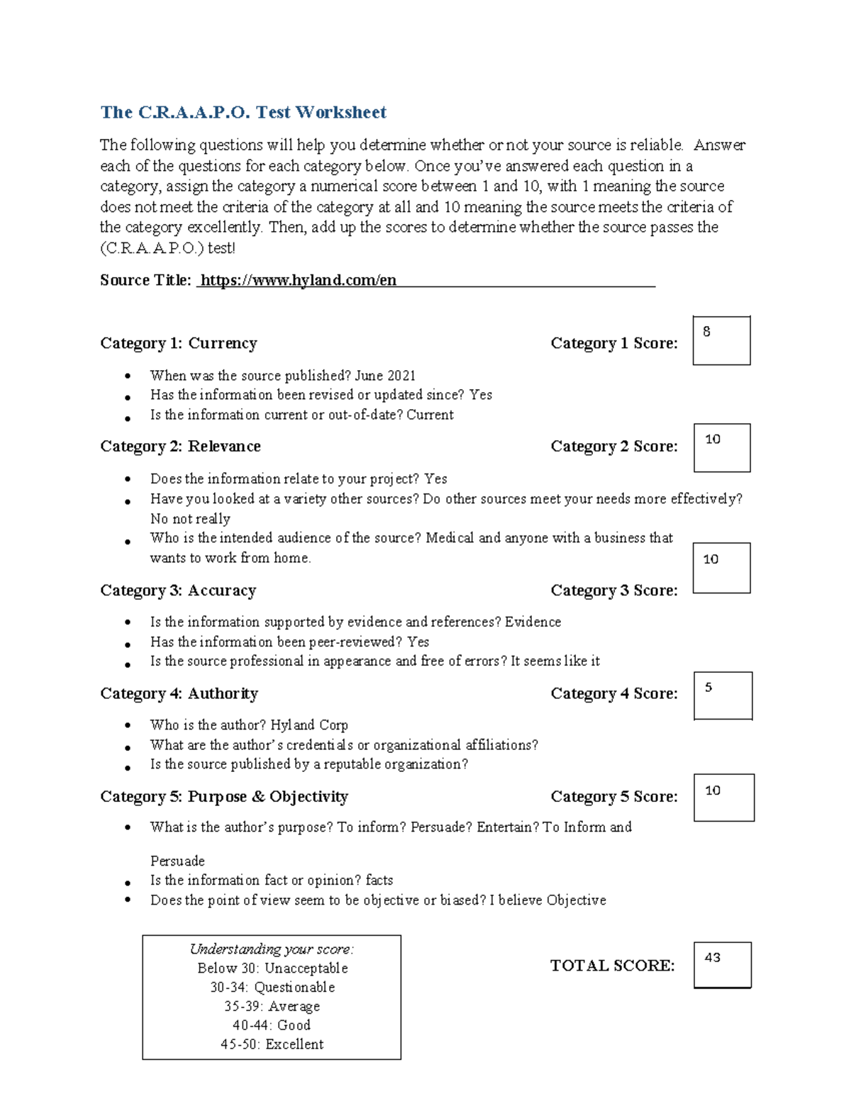 Craapotest - This is a test done from the book that you get online ...