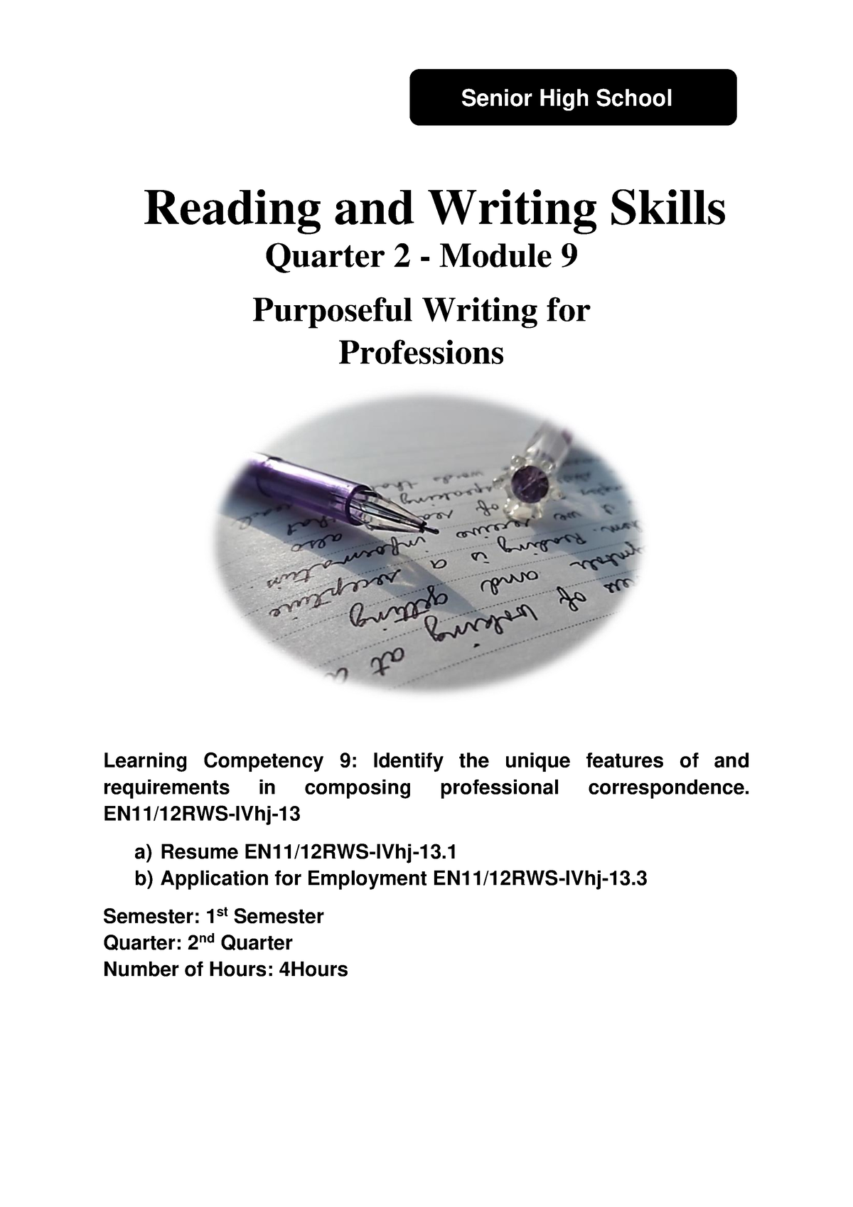 RAW Q2 Mod9 Wk7-8 Purposeful-Writing-for-Professions - ####### Learning ...