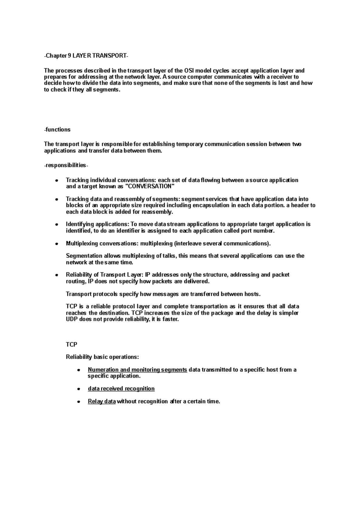 -Chapter 9 Layer Transport -Chapter 9 LAYER TRANSPORT- The processes ...