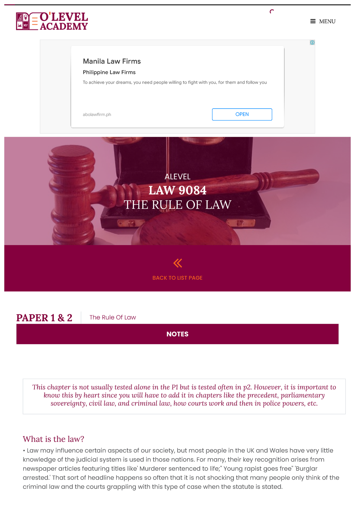 rule-of-law-summary-on-rule-of-law-paper-1-2-the-rule-of-law