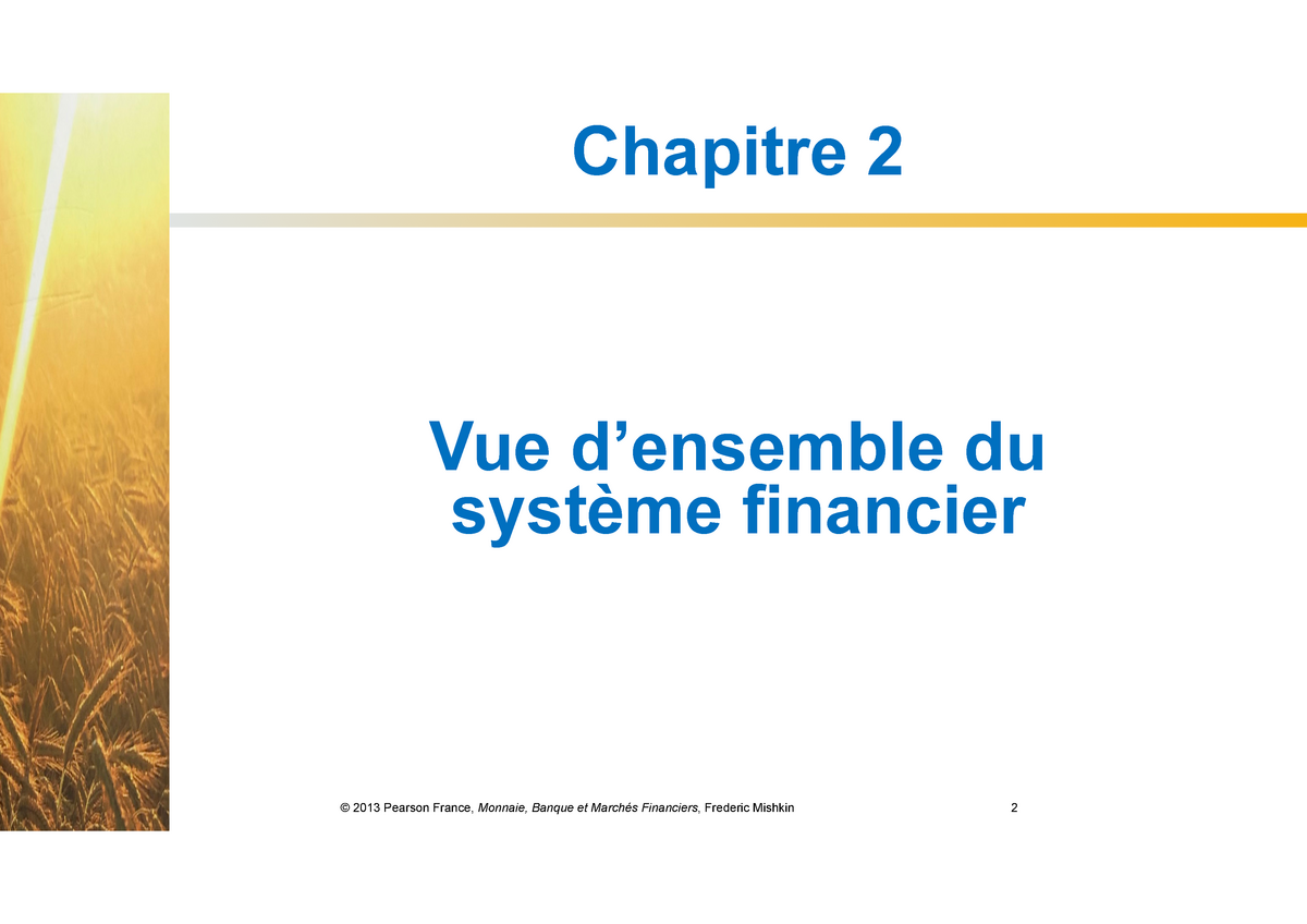 Chap 02 MBMF Partie 1 - Taught By M. Kouadio - Vue D’ensemble Du ...