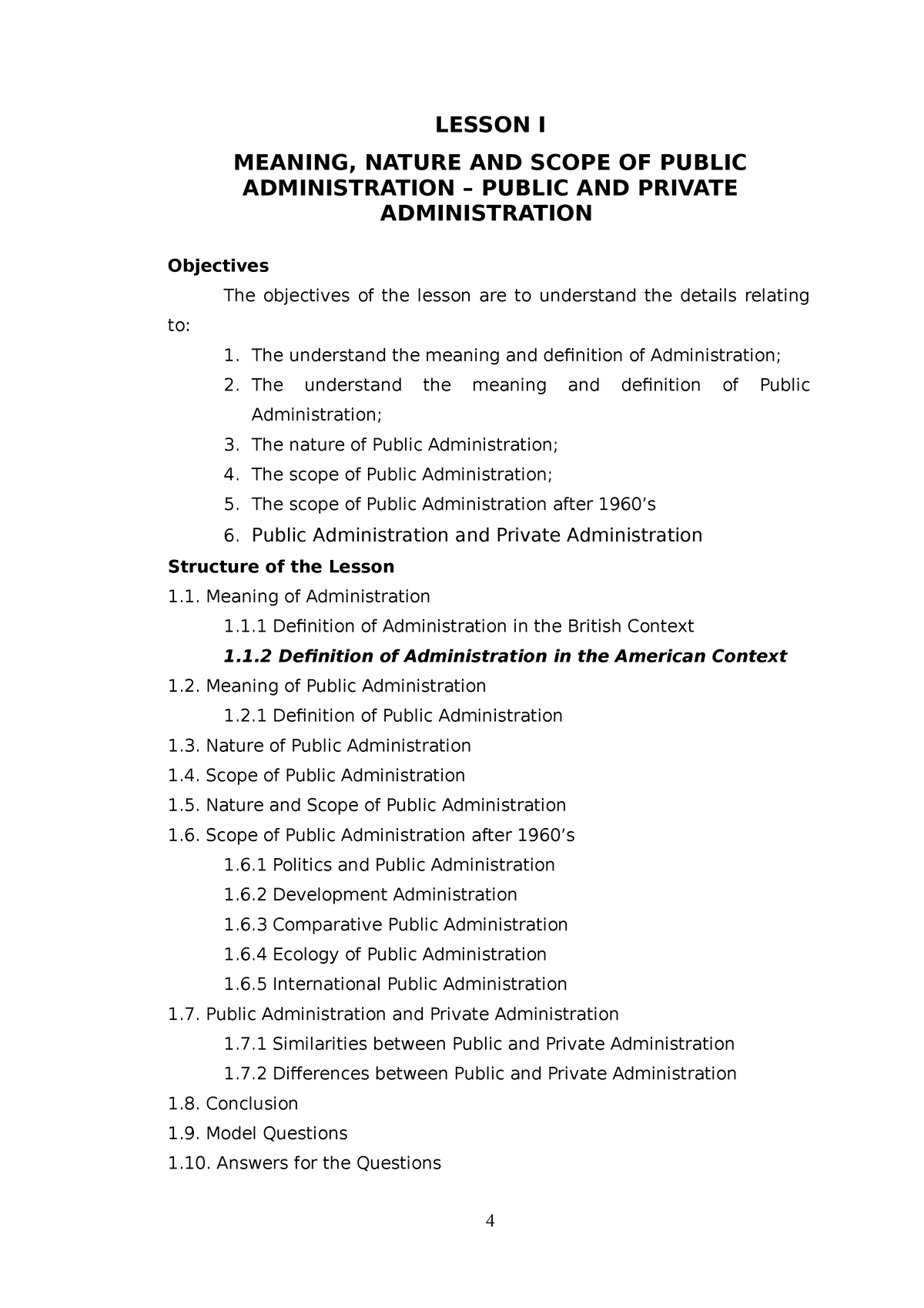 Chapter 1 2 - Helpful - LESSON I MEANING, NATURE AND SCOPE OF PUBLIC ...