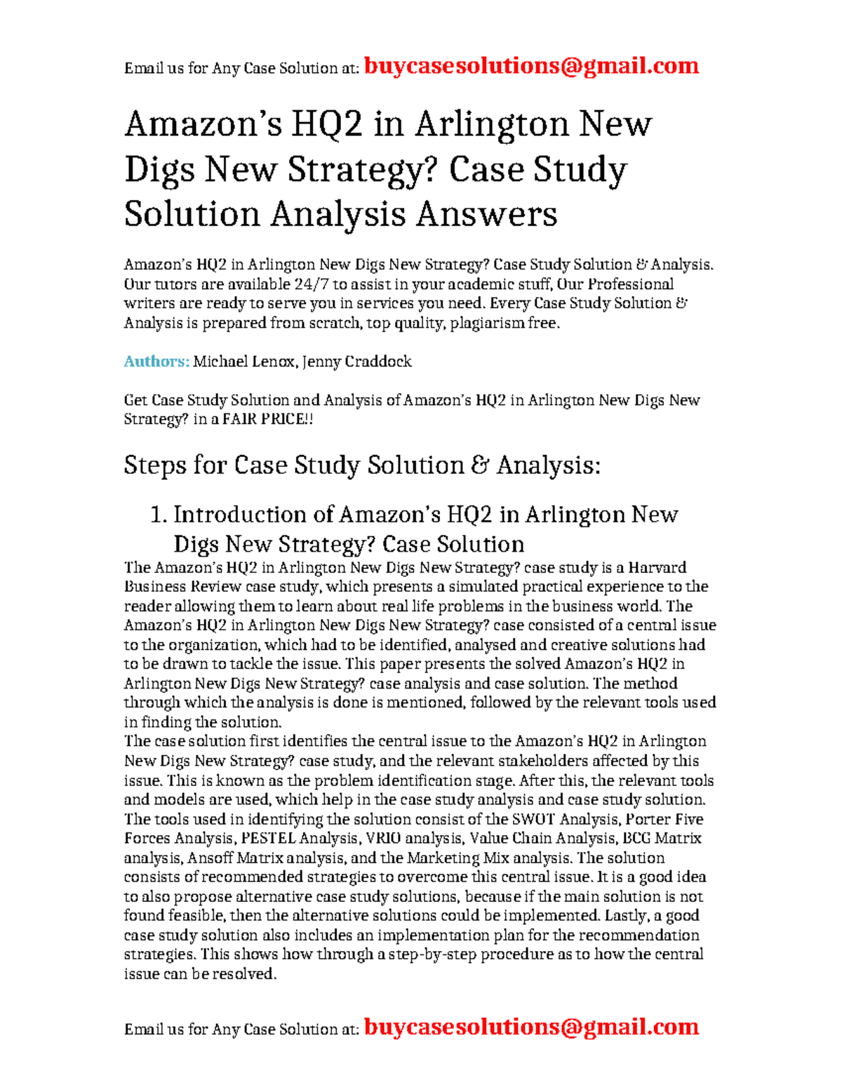 Case Solution Amazon's HQ2 in Arlington New Digs New Strategy - Amazon ...