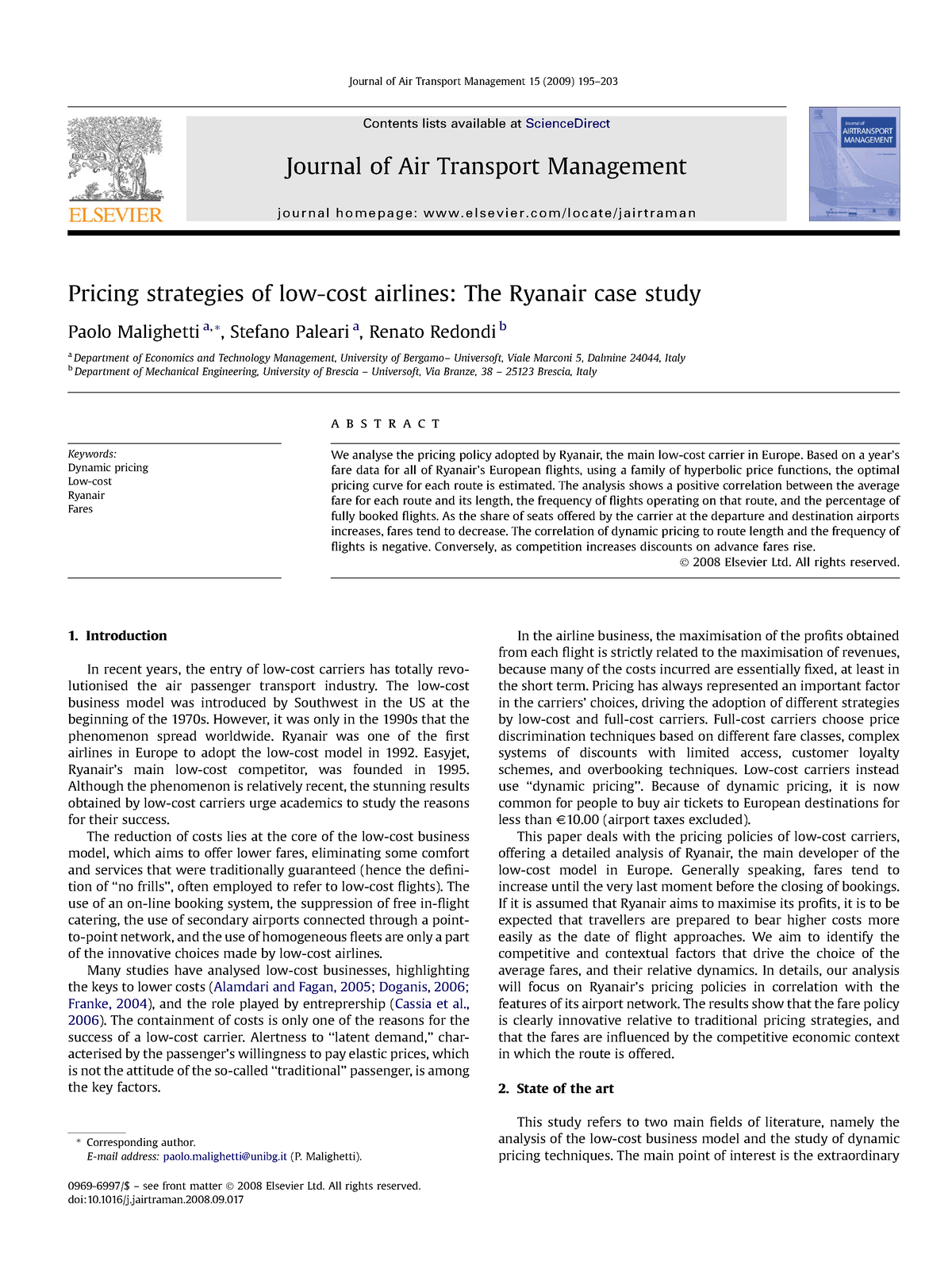 Ryanair Case Study - Abc - Pricing Strategies Of Low-cost Airlines: The ...