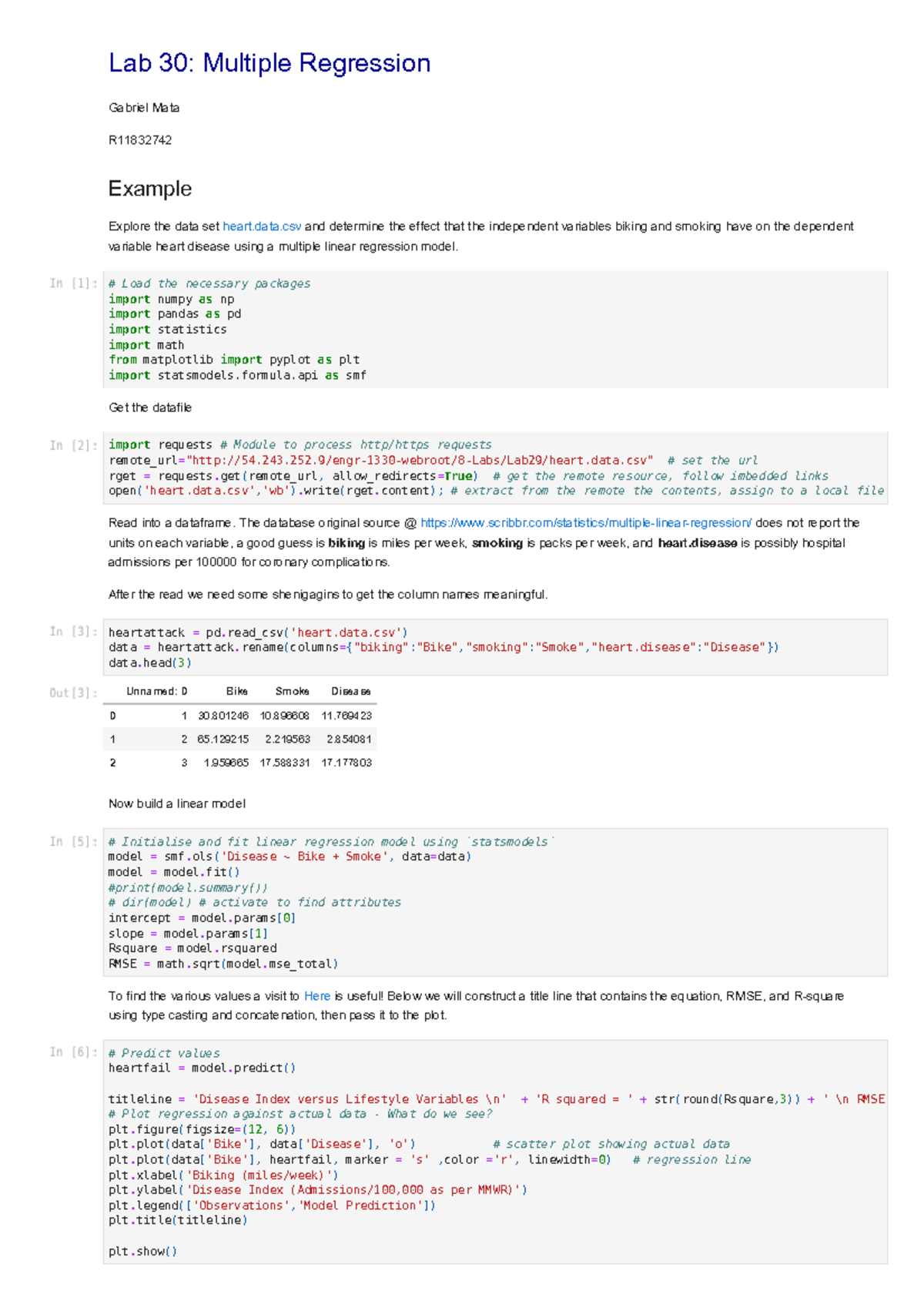 Lab30 - 100% - Lab 30: Multiple Regression Gabriel Mata R Example ...