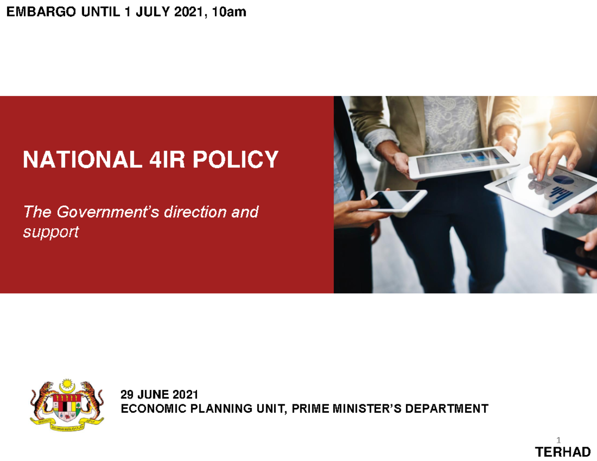 4IR Presentation Malaysia - EMBARGO UNTIL 1 JULY 2021, 10am 1 29 JUNE ...