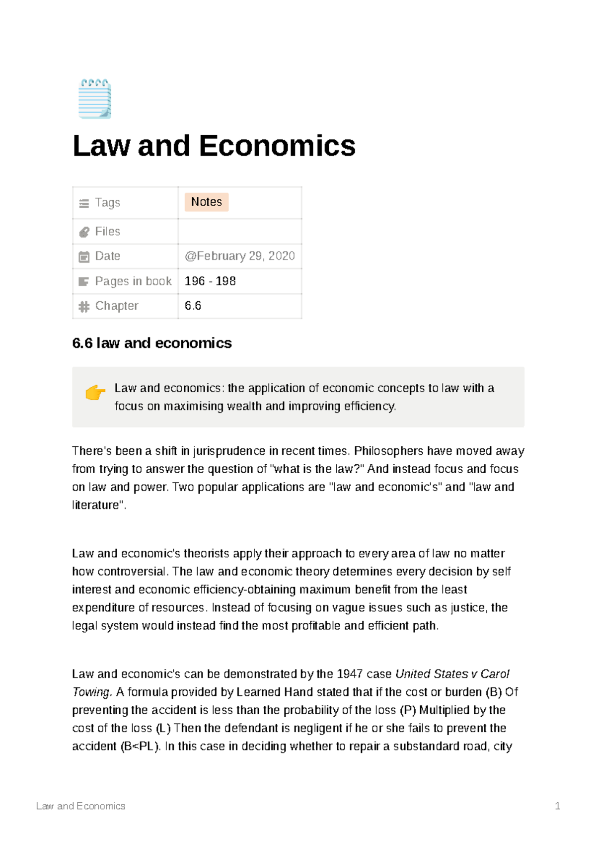 thesis on law and economics