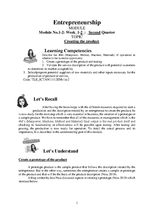 Entrepreneurship Grade-12 QTR2 Module 5 WEEK-5 - 1 alde ...