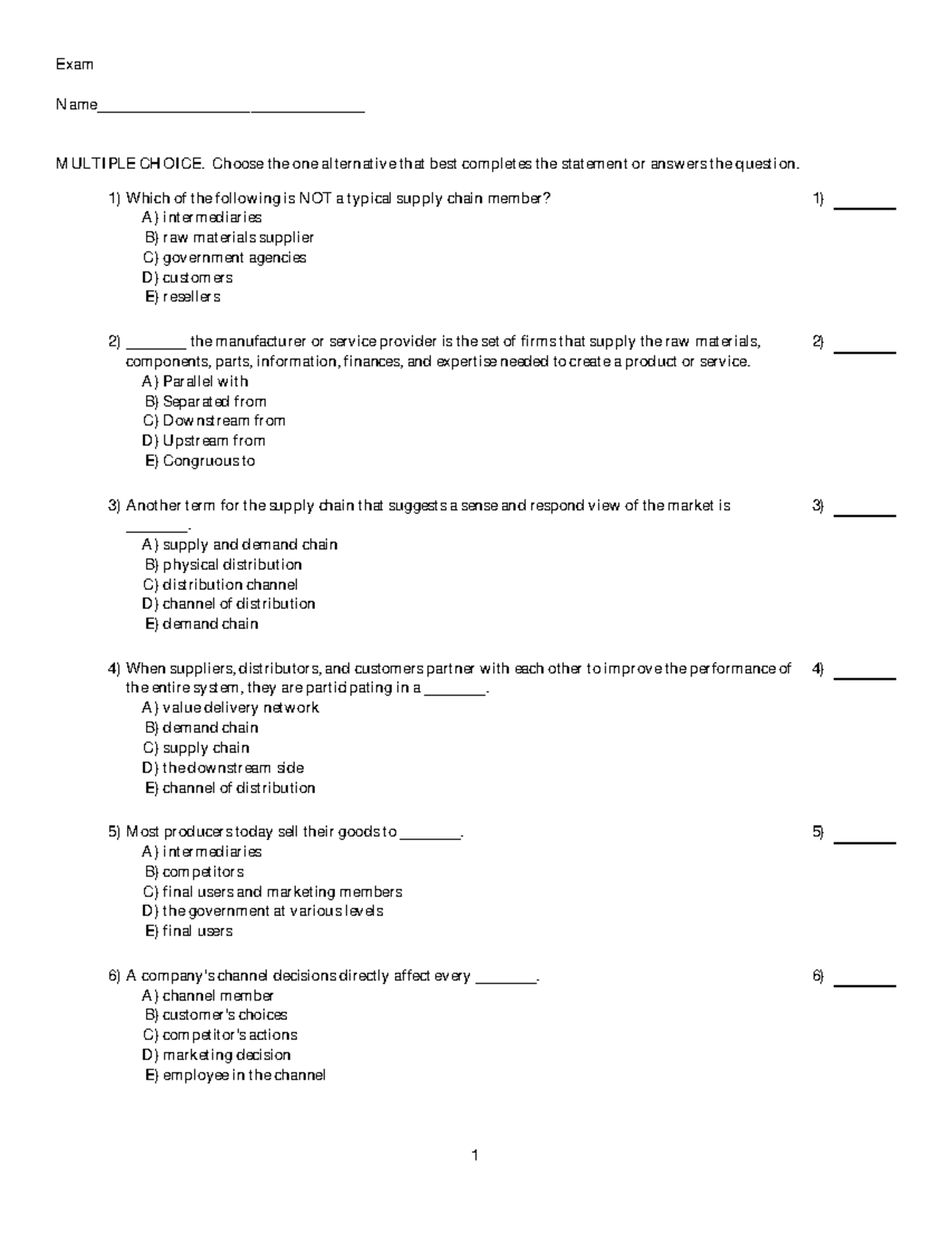 Chapter 12 - Exam Name___________________________________ MULTIPLE ...