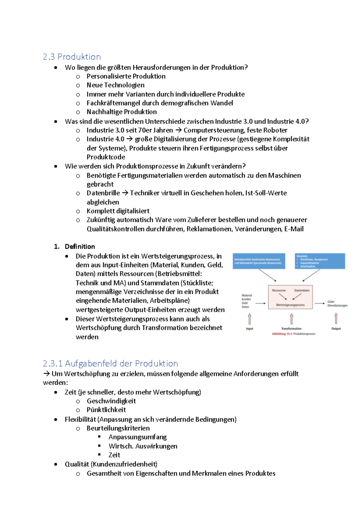 2.3 Produktion 2 Produktion Wo liegen die größten Herausforderungen