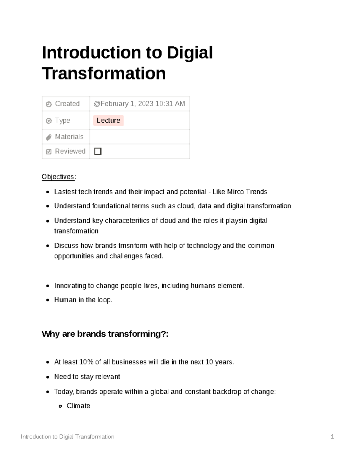 Introduction to Digial Transformation - Introduction to Digial ...