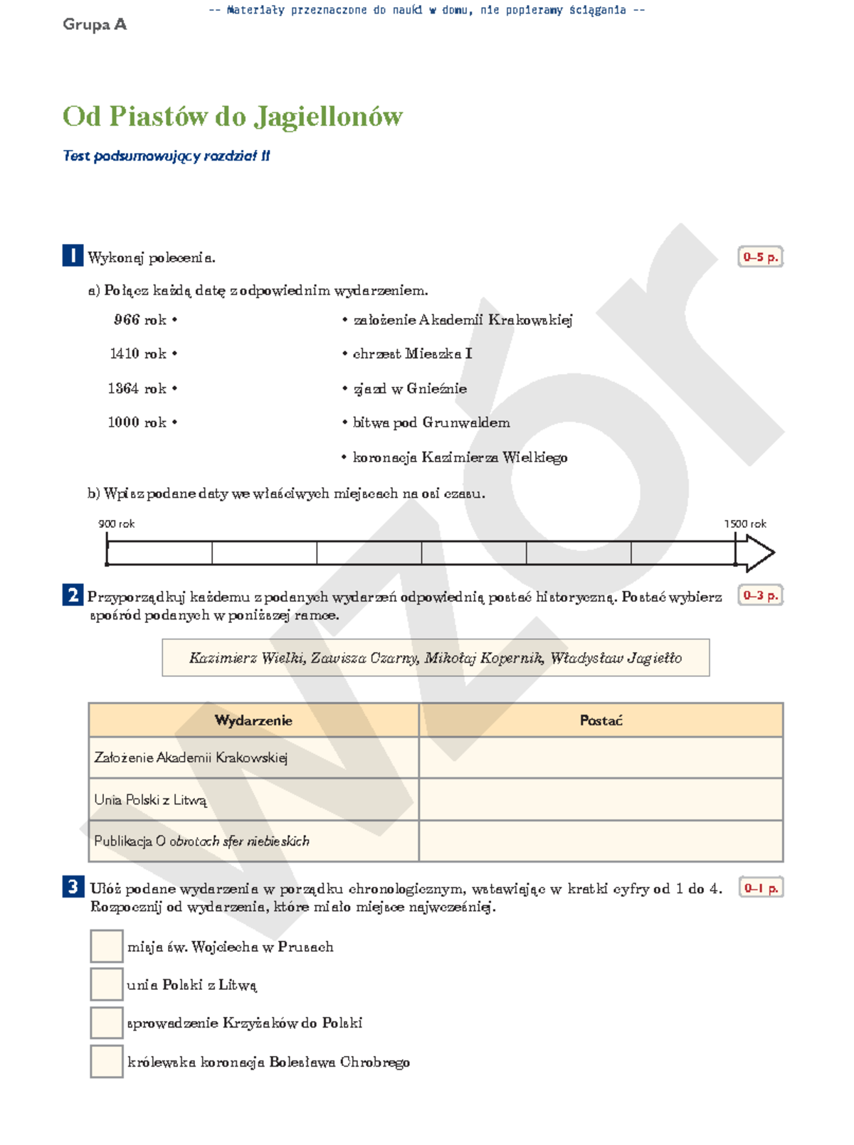 Wczoraj I Dziś 4 Sprawdzian Rozdział 2 Olimpik www.studocu.com