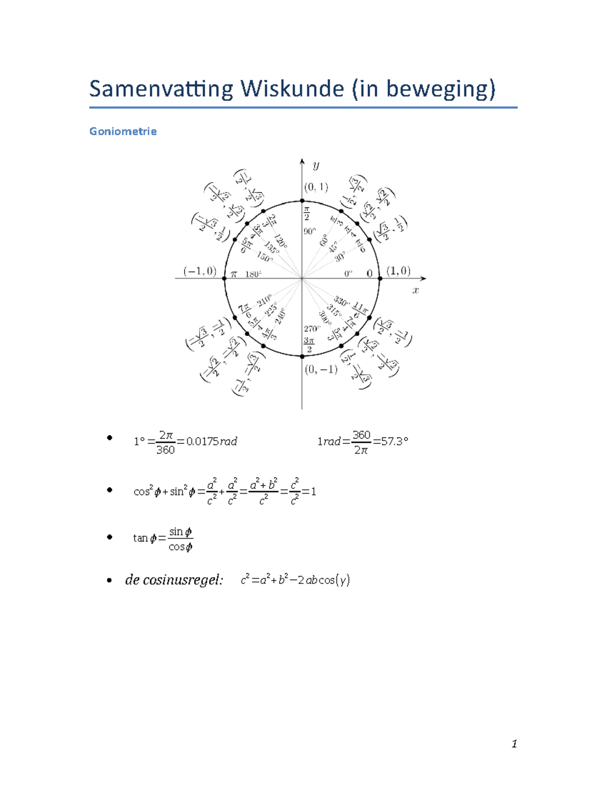 Samenvatting Wiskunde In Beweging Samenvatting Wiskunde In Beweging