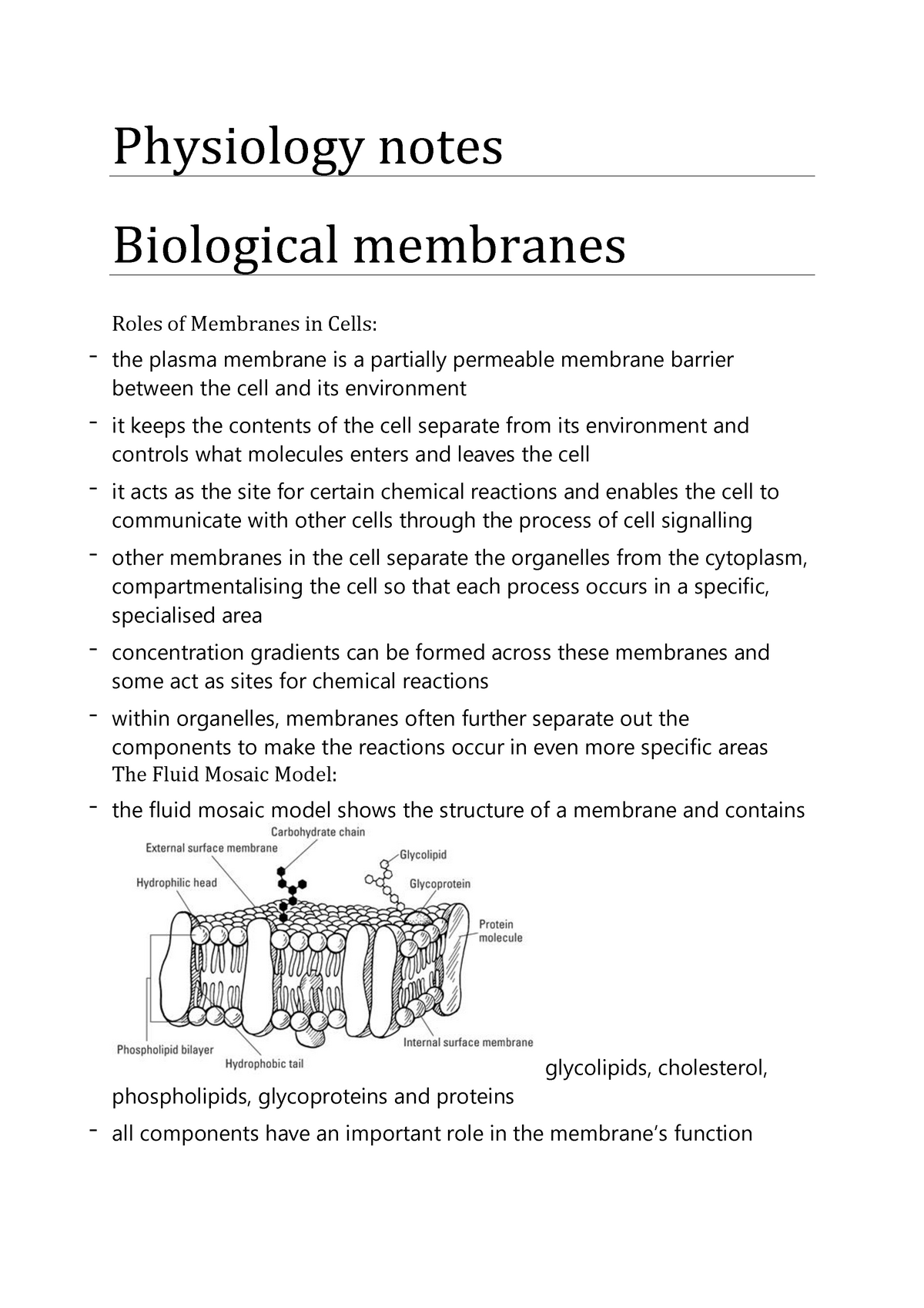 Intro To Physiology - Biological Membranes - Physiology Notes ...