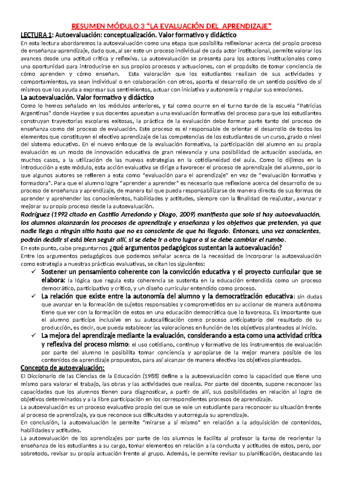 Resumen Modulo 3 Y 4 LA Evaluacin DEL Aprendizaje - RESUMEN MÓDULO 3 ...