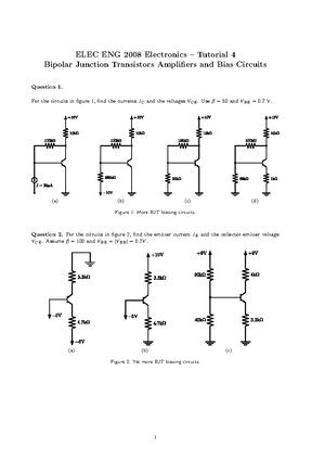 Tutorial work - 1-10 - With practice questions with solutions - ELEC ...