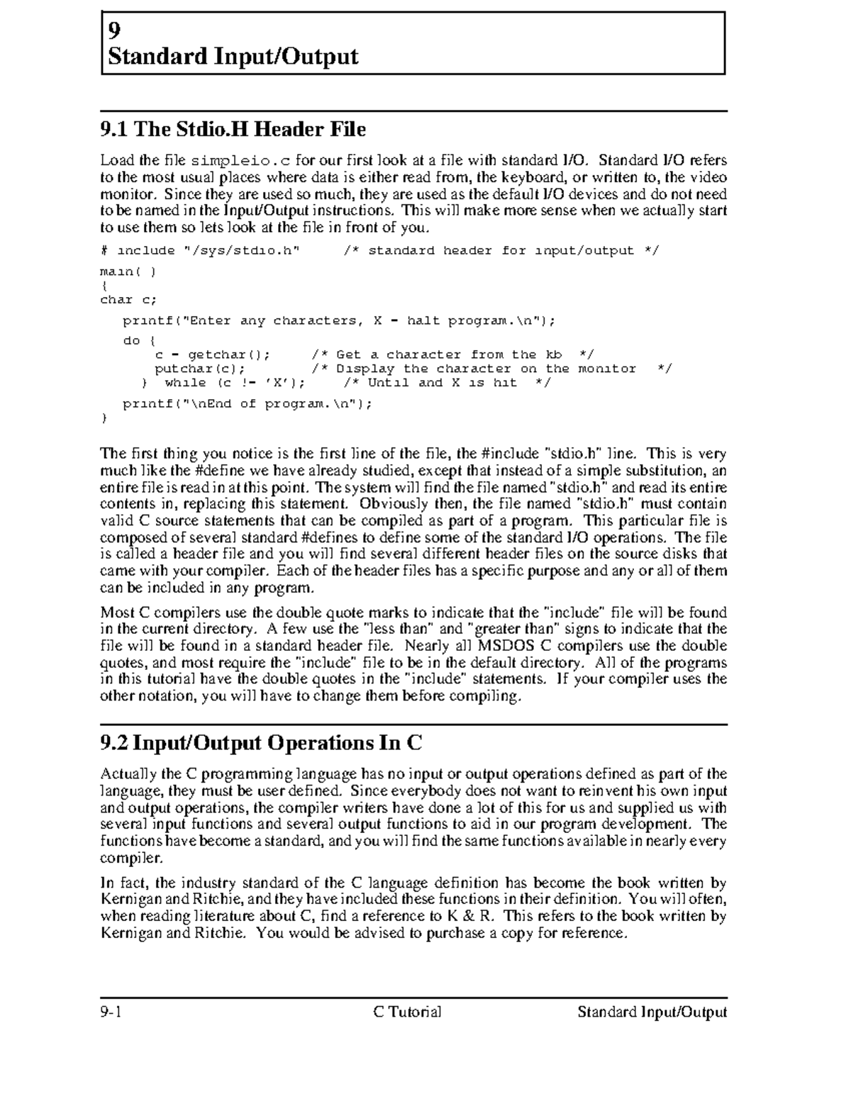Advancements of C programming 4 - 9 Standard Input/Output 9 The Stdio ...