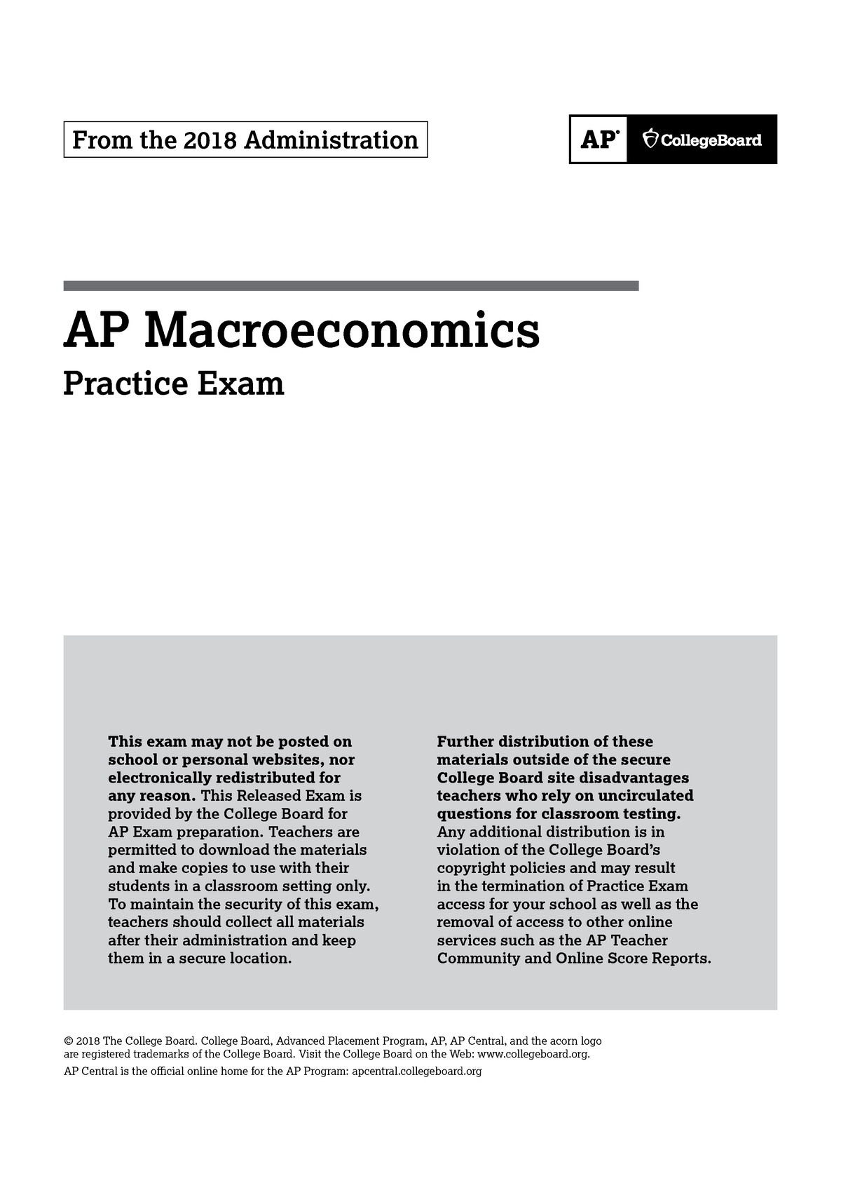 MacroeconomicsPP - APMacroeconomics Practice Exam From The 2018 ...